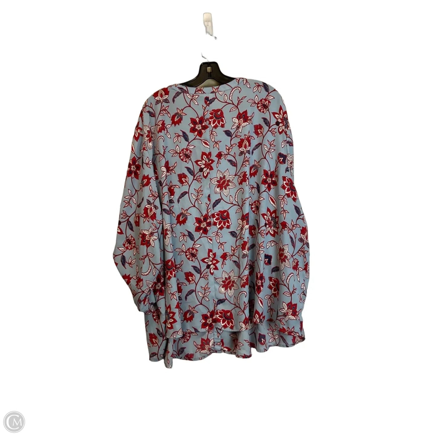 Top Long Sleeve By Catherines In Blue & Red, Size: 6