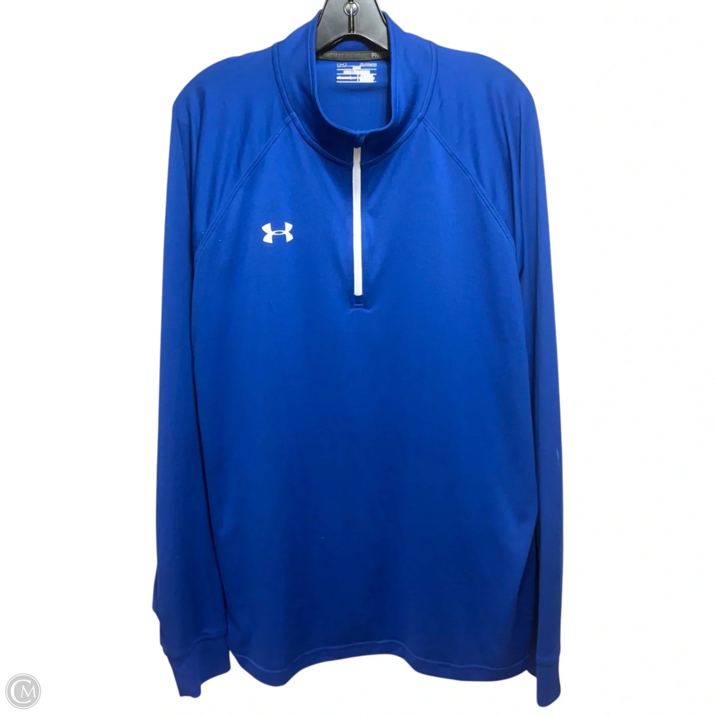 Athletic Top Long Sleeve Collar By Under Armour In Blue, Size: Xl