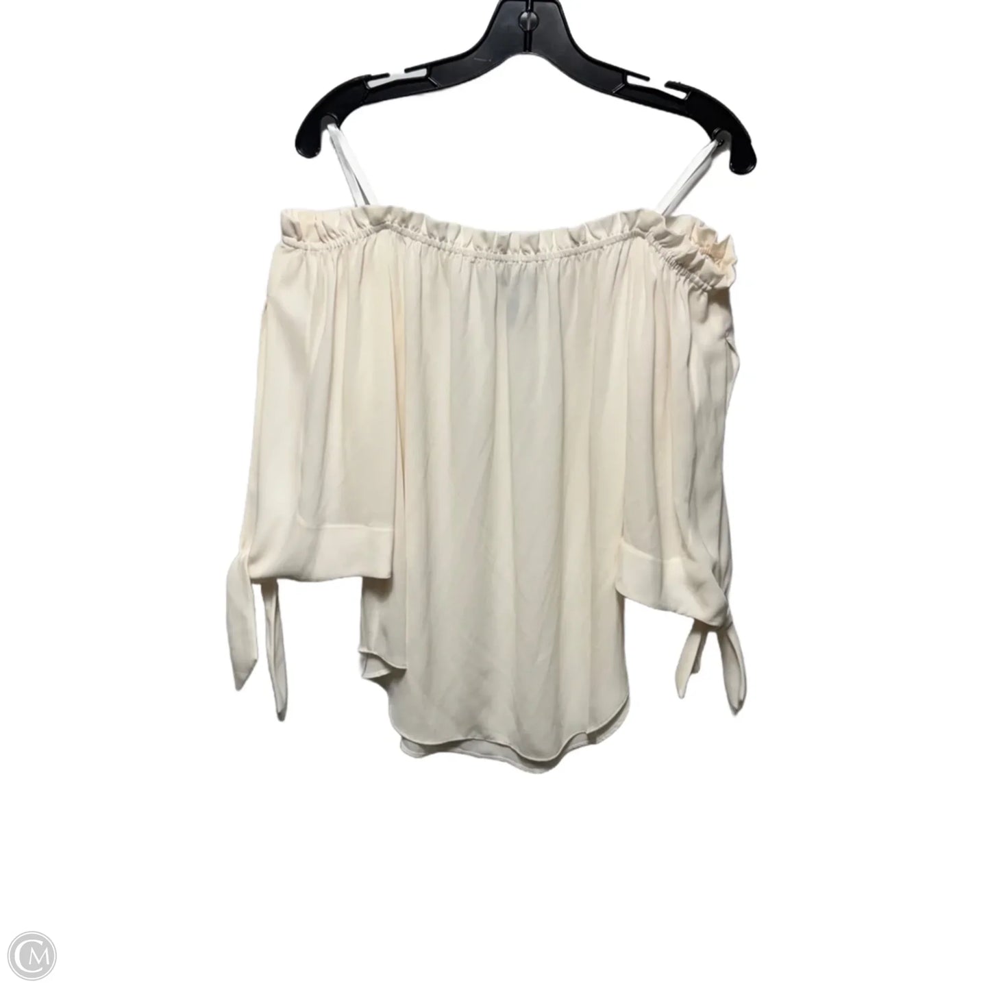 Top Long Sleeve off the shoulder By Bcbg in cream, Size: Small