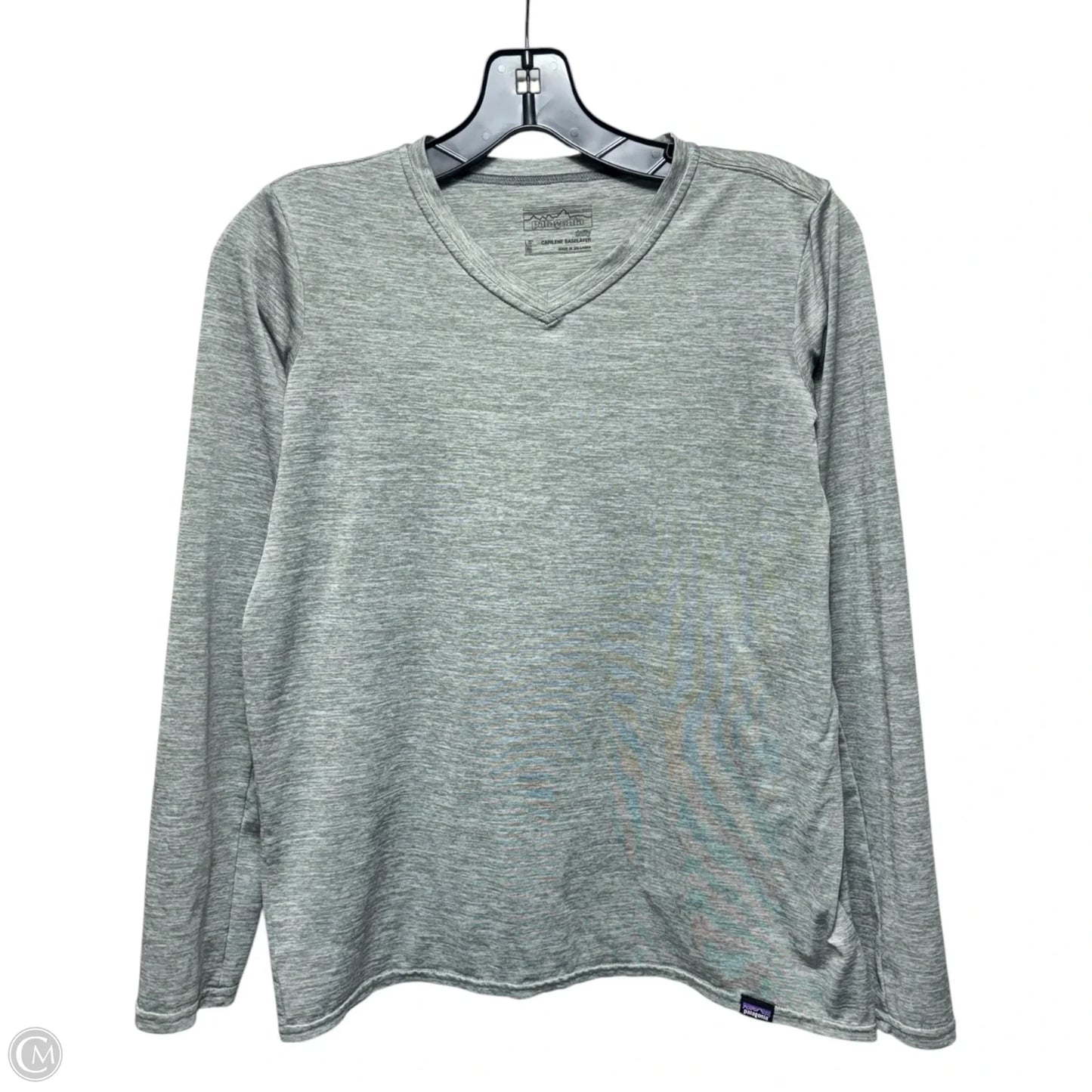 Athletic Top Long Sleeve Collar By Patagonia In Grey, Size: M