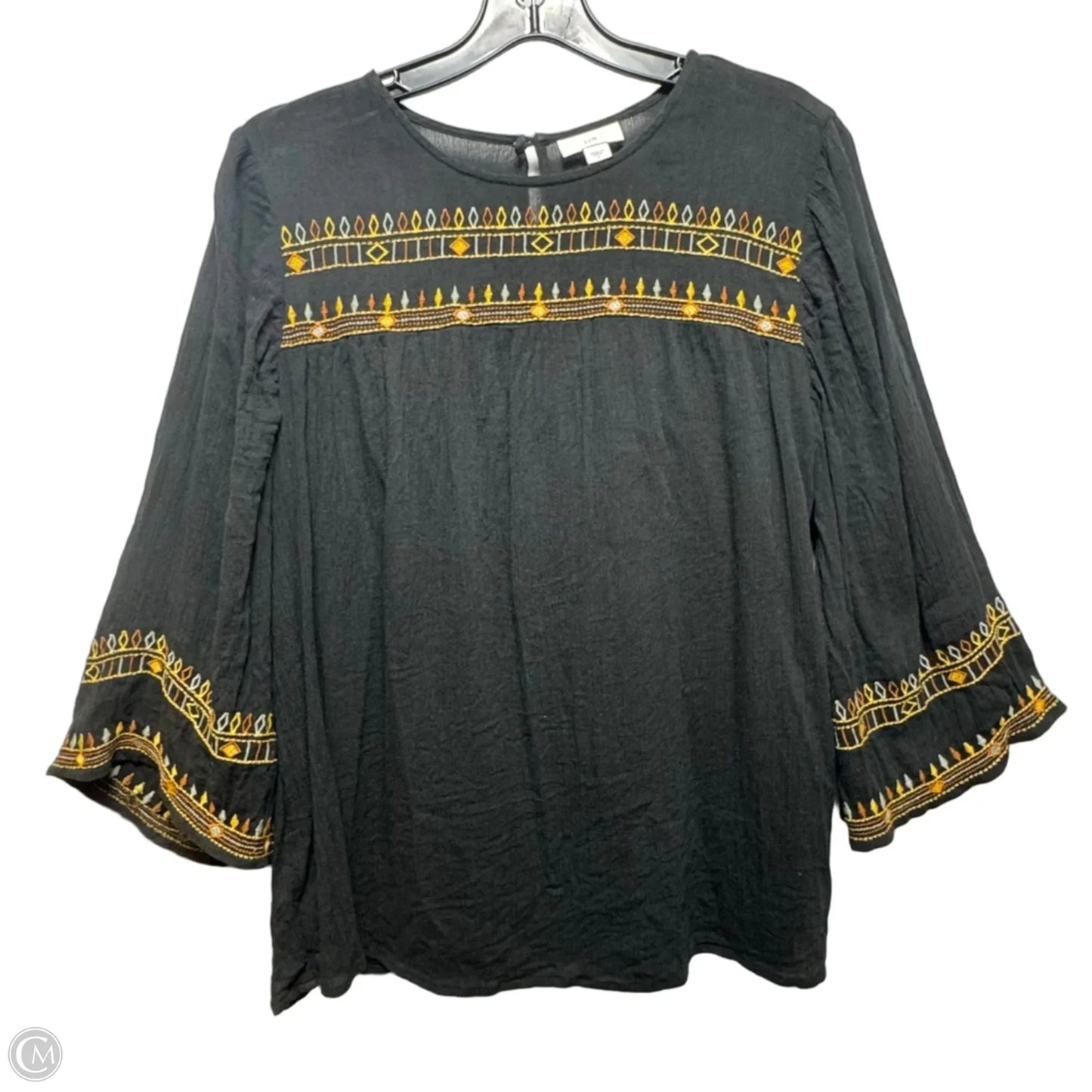 Top Long Sleeve By J. Jill In Black, Size: S