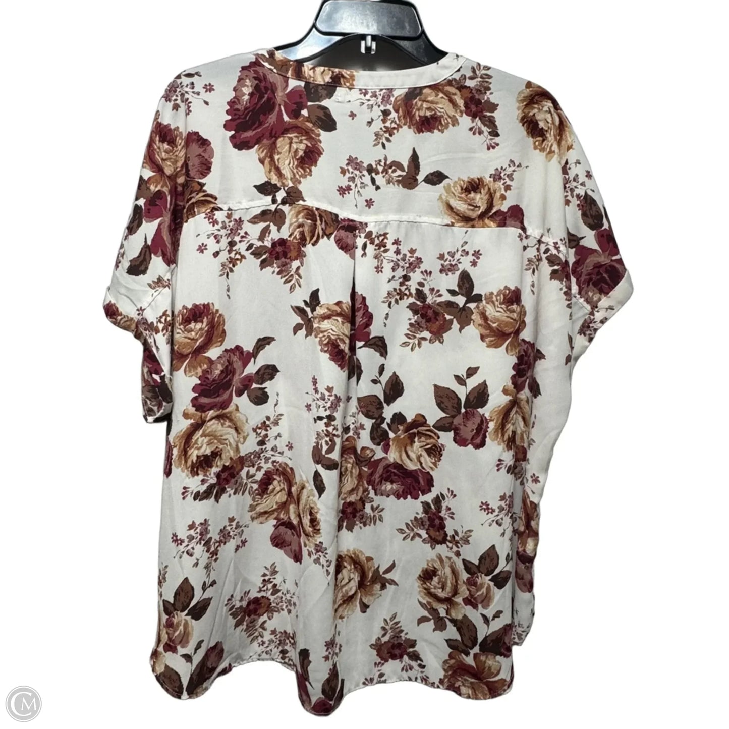 Top Short Sleeve By Maurices In Floral Print, Size: 2x