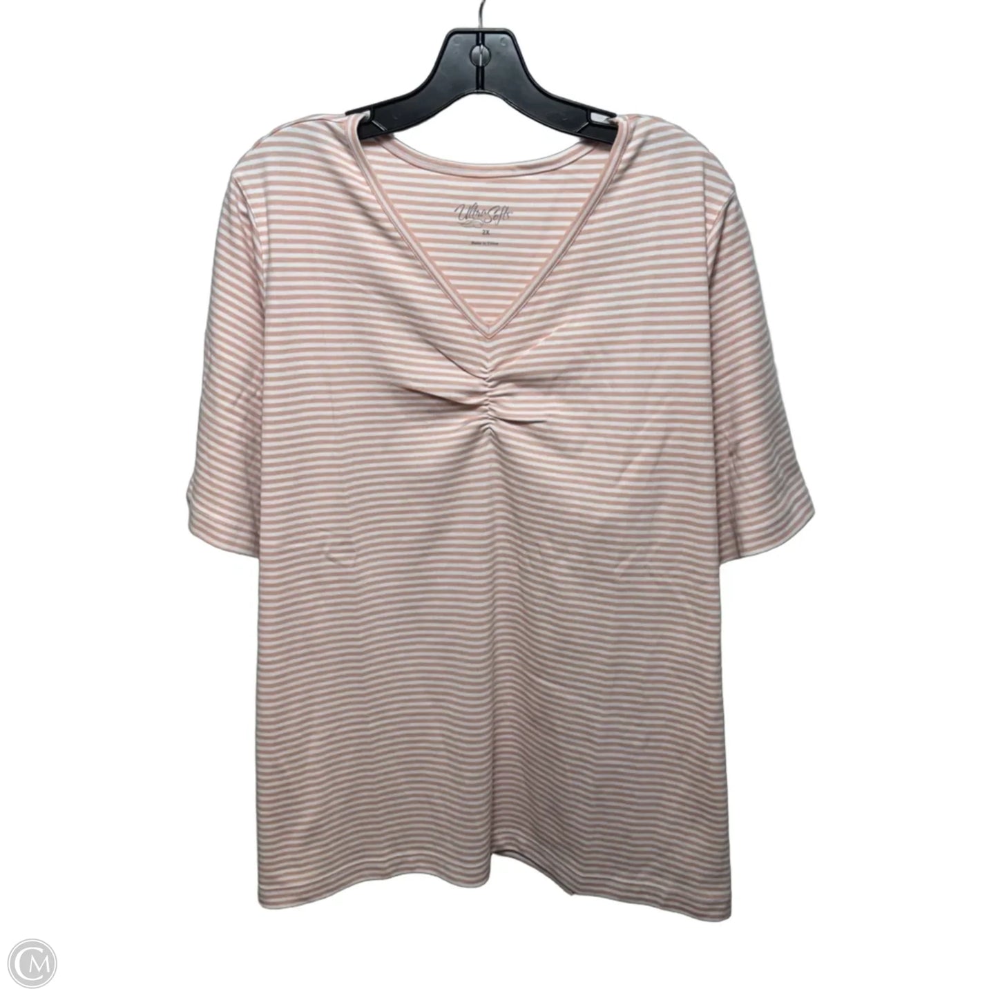 Top Short Sleeve By Nation Ltd In Striped Pattern, Size: 2x