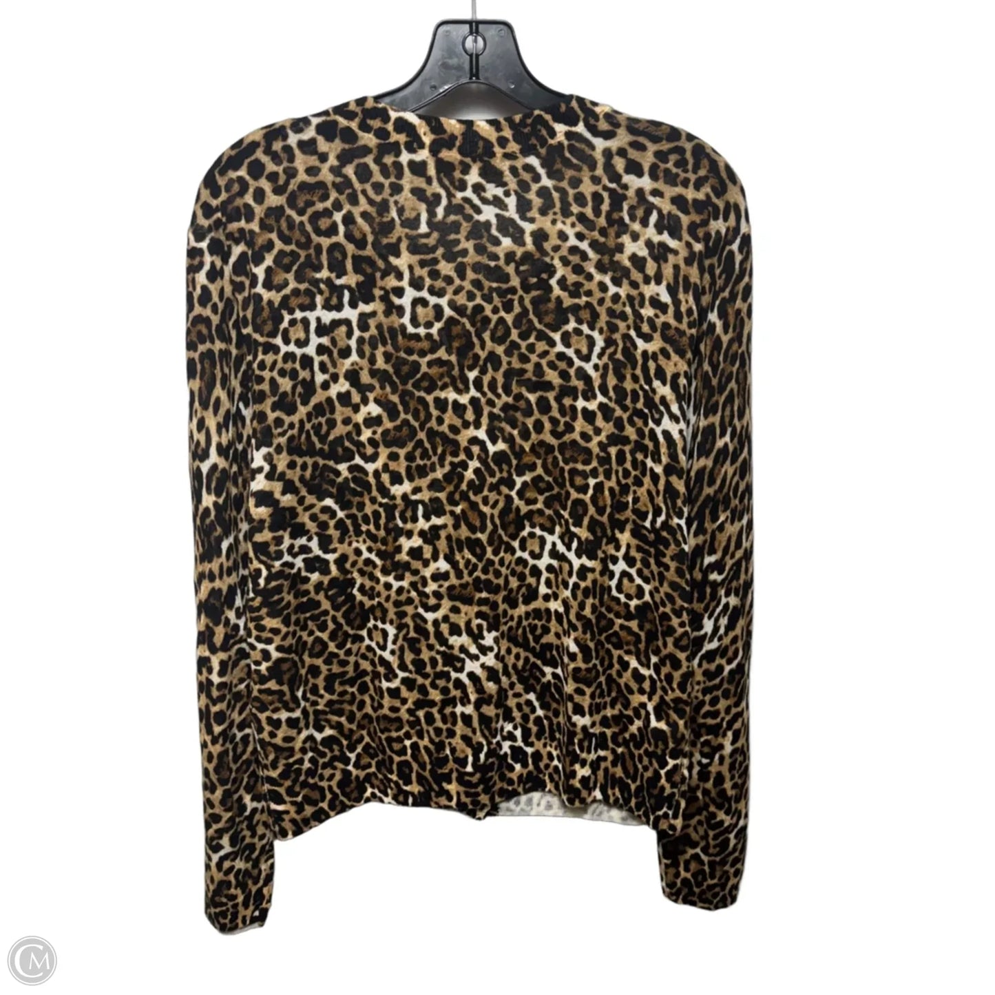 Sweater Cardigan By Loft In Animal Print, Size: Xl