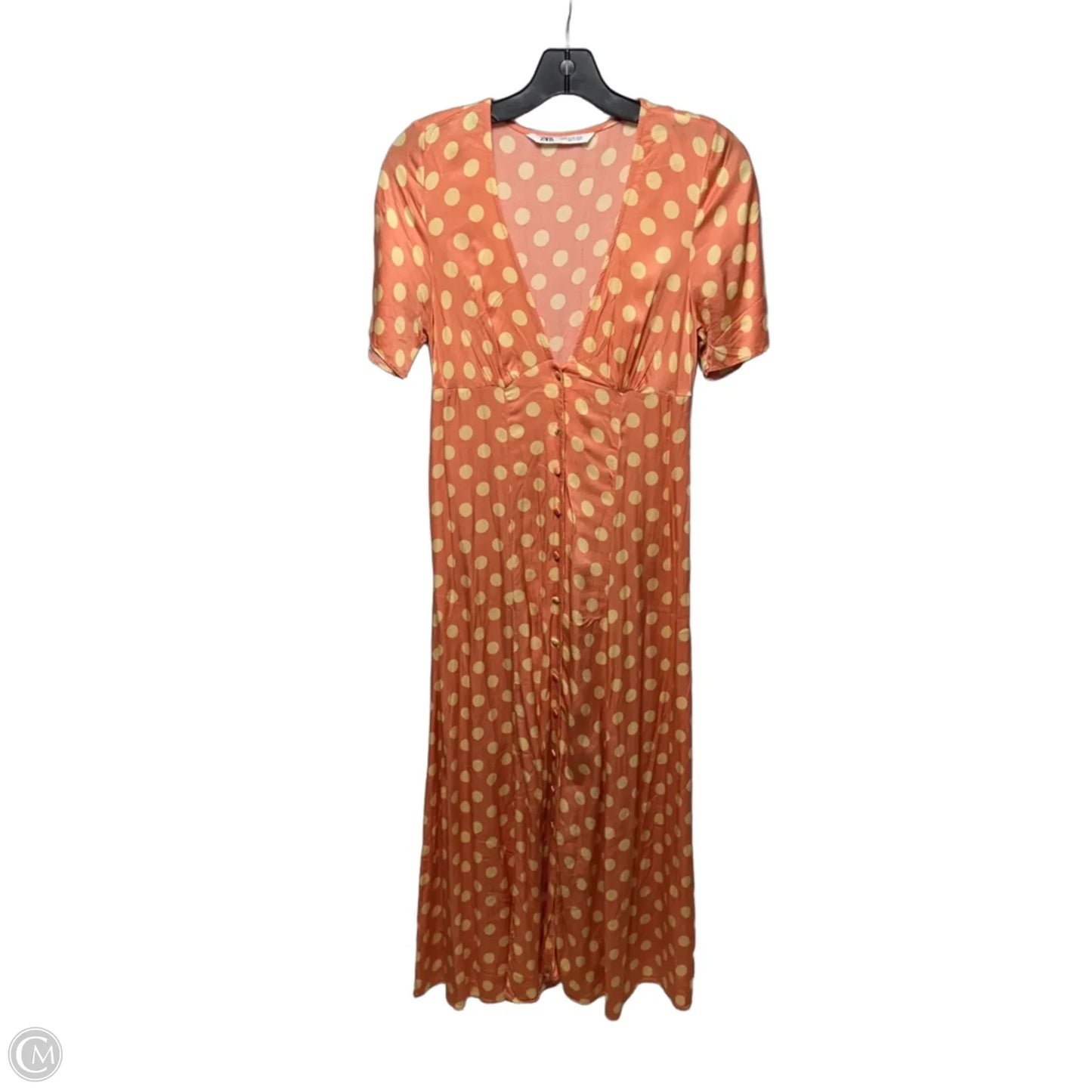 Dress Casual Midi By Zara In Polkadot Pattern, Size: Xs