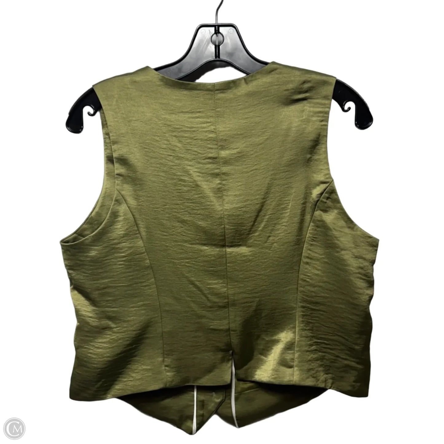 Satin Hidden Placket Vest By Scotch & Soda In Martini Olive, Size: M