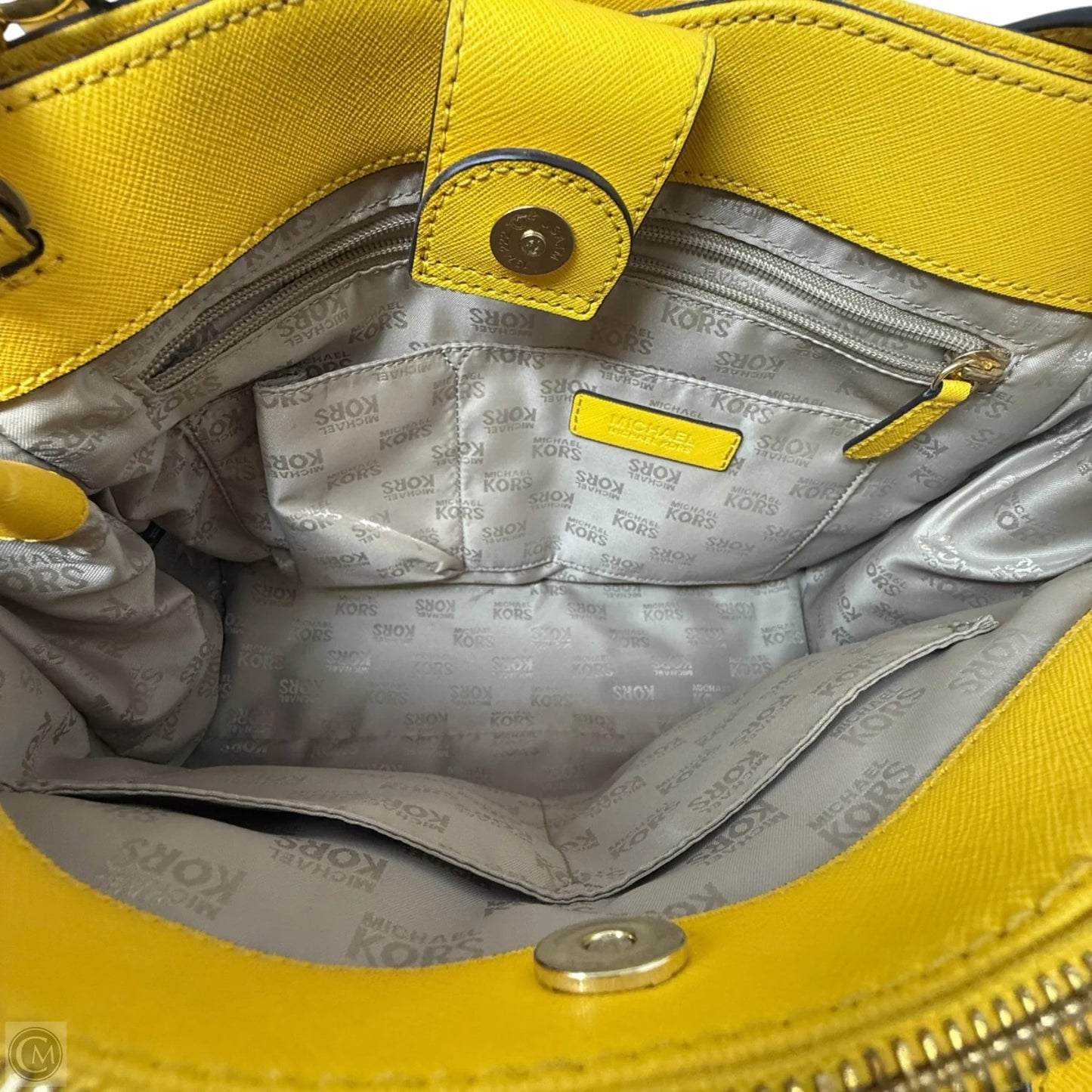 Saffiano & Embossed Leather Kellen Satchel By Michael By Michael Kors, Size: Medium
