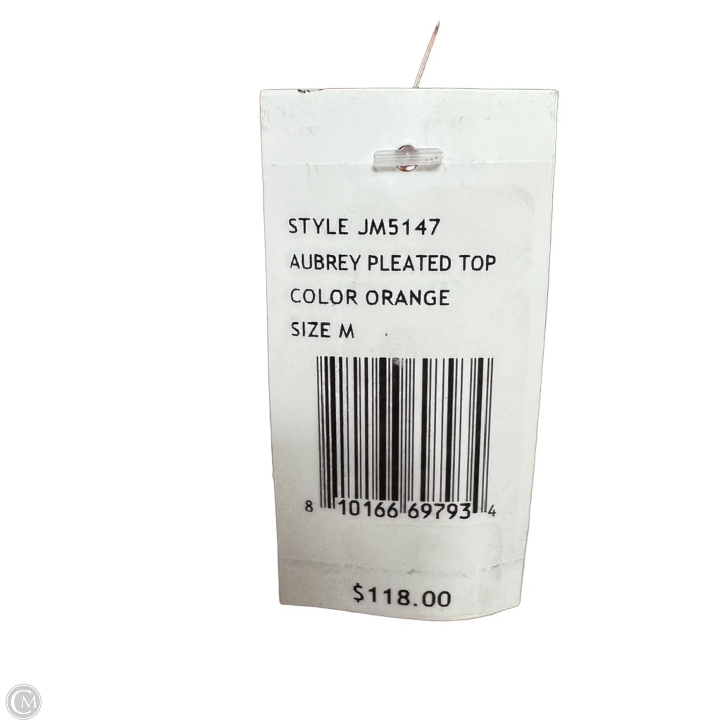 Aubrey Pleated Top Sleeveless By J.marie In Orange, Size: M