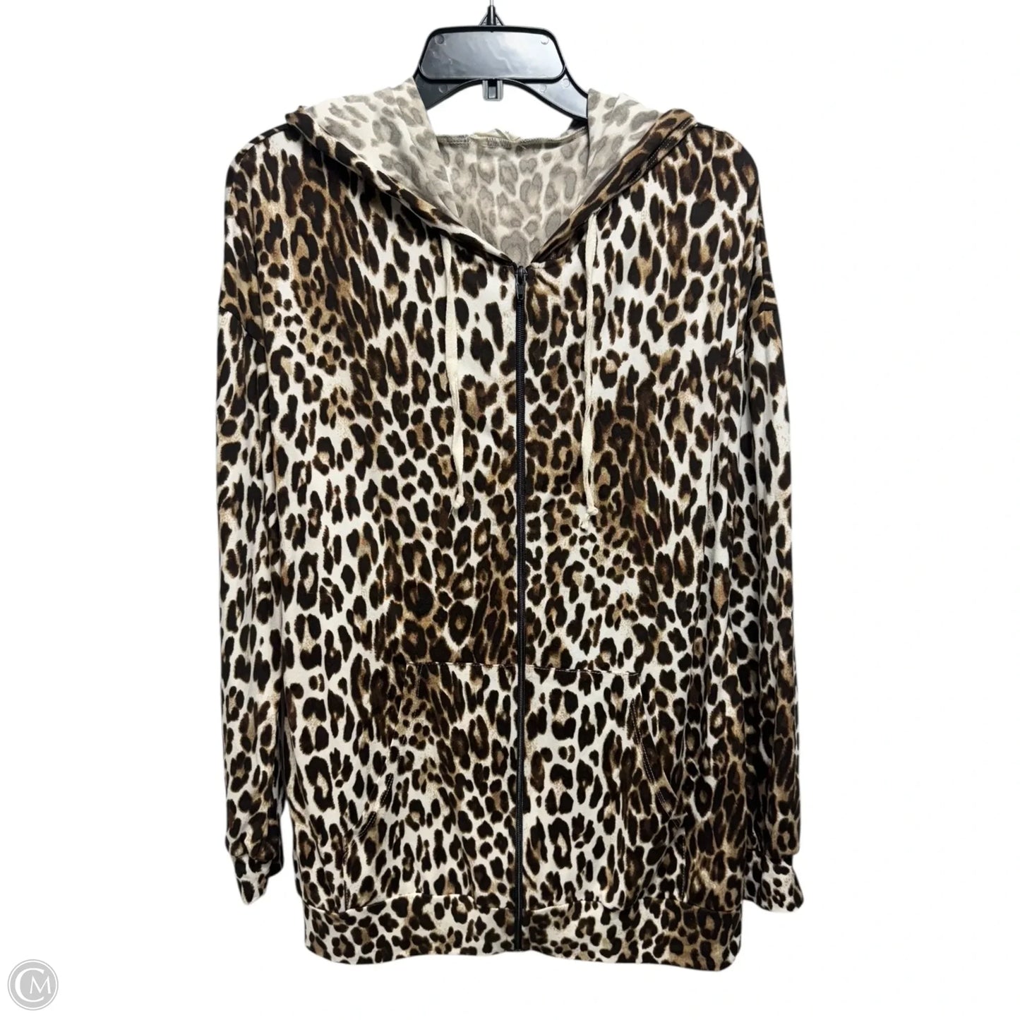 Leopard Sweatshirt Hoodie By Blumin In Animal Print, Size: S