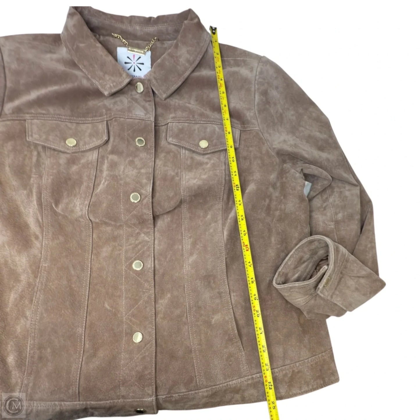 Suede Field Jacket By Isaac Mizrahi Live QVC In Tan, Size: L