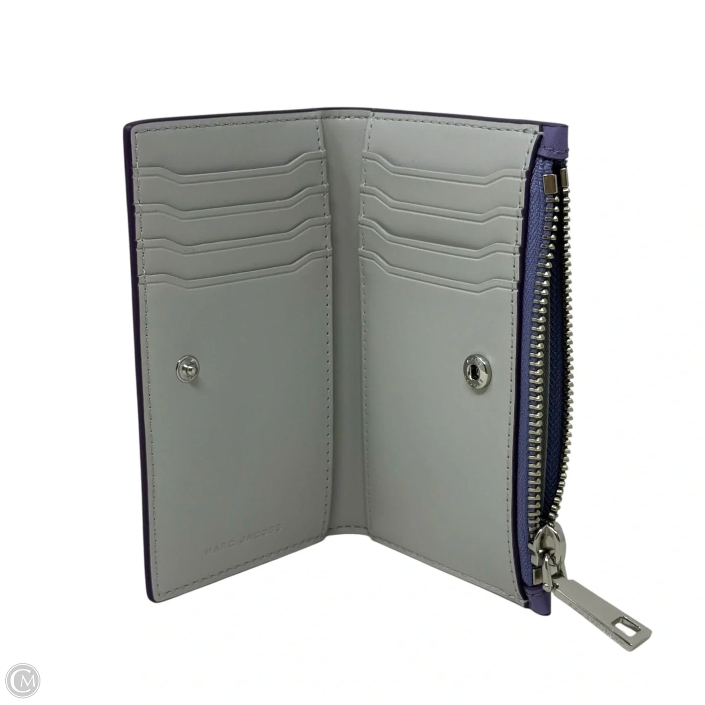 Medium Leather Compact Wallet Designer By Marc Jacobs, Size: Small