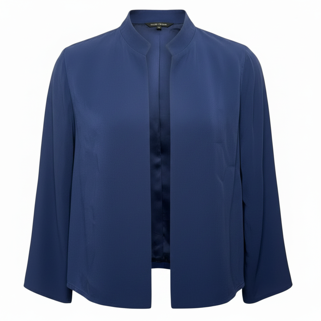 Silk Blazer By Eileen Fisher In Navy, Size: M