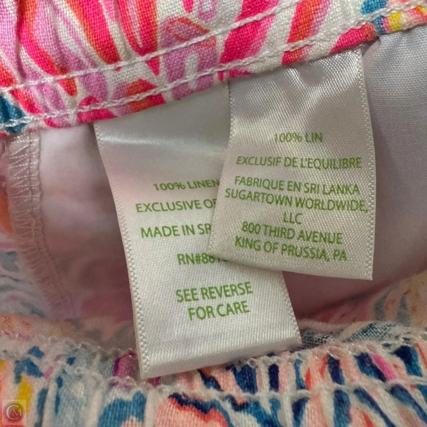 Taron Mid-Rise Linen Pants Designer By Lilly Pulitzer In Multi Splashdance, Size: XS