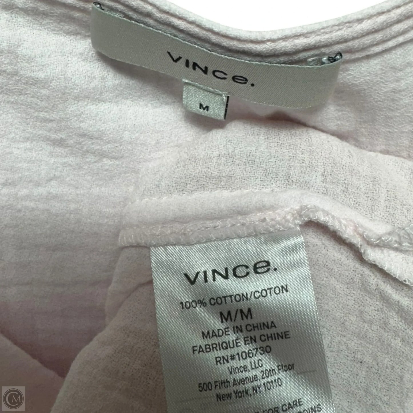 Cotton Gauze Top Sleeveless By Vince In Pink, Size: M