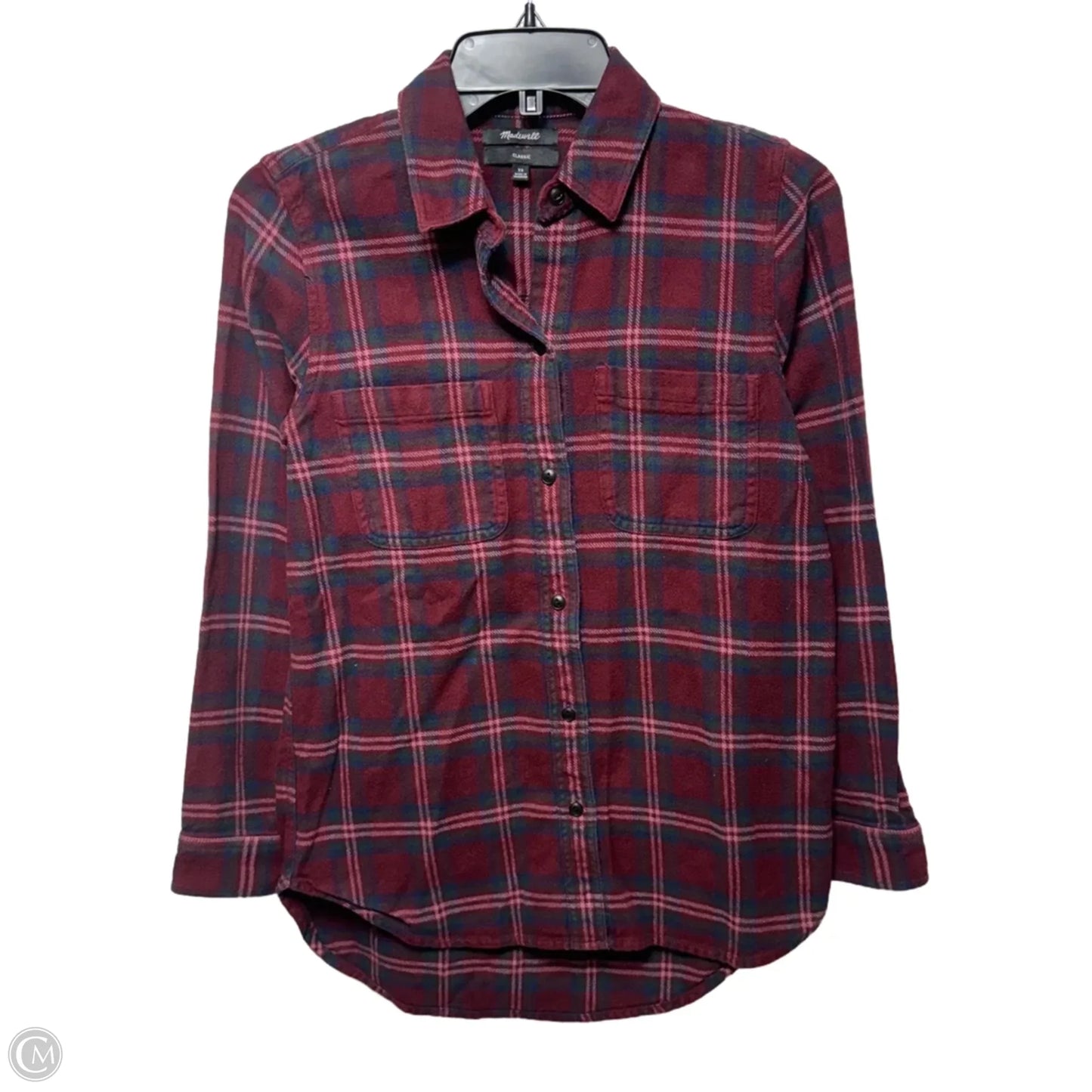 Classic Top Long Sleeve By Madewell In Plaid Pattern, Size: Xs