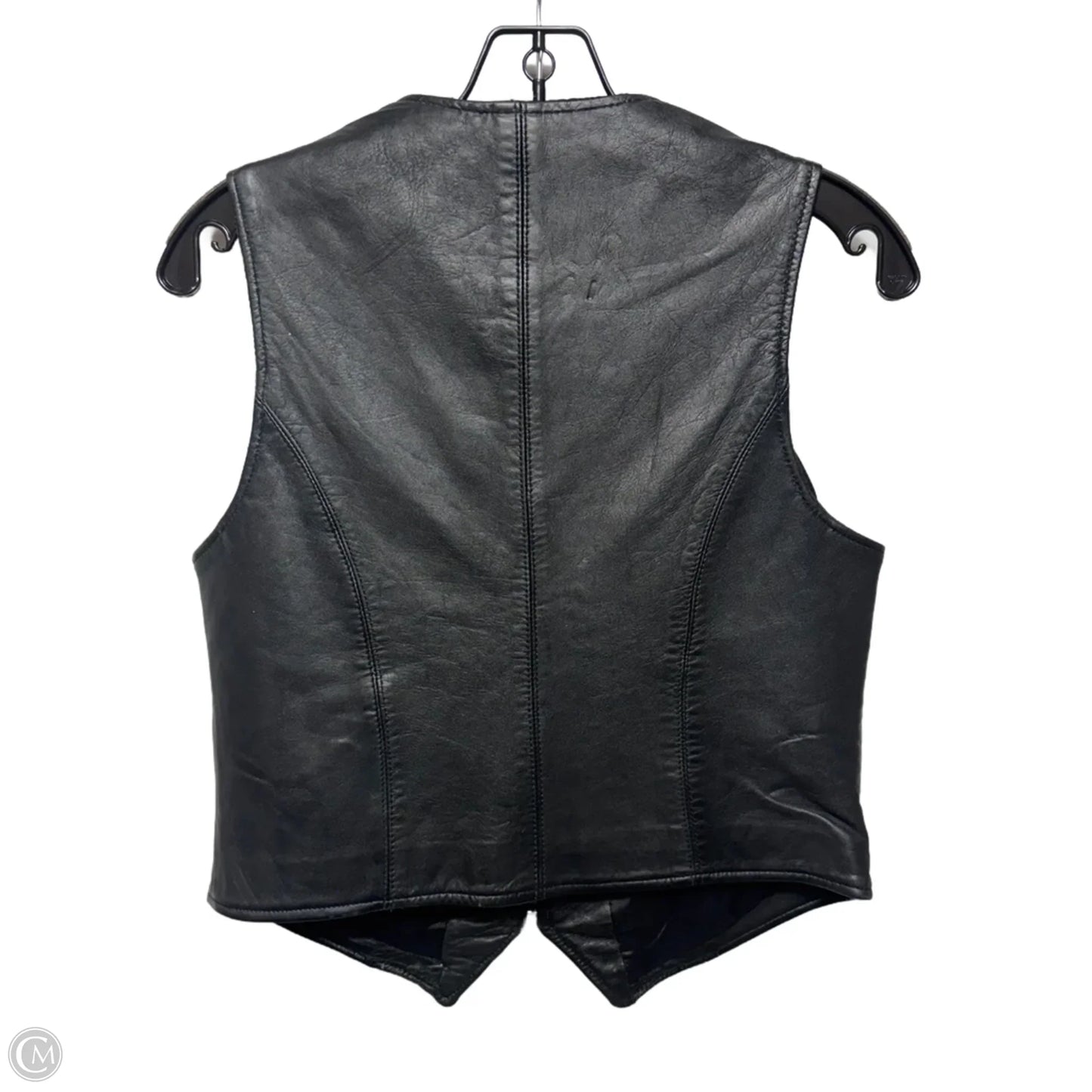 Vintage Leather Vest By Oakwood In Black, Size: M