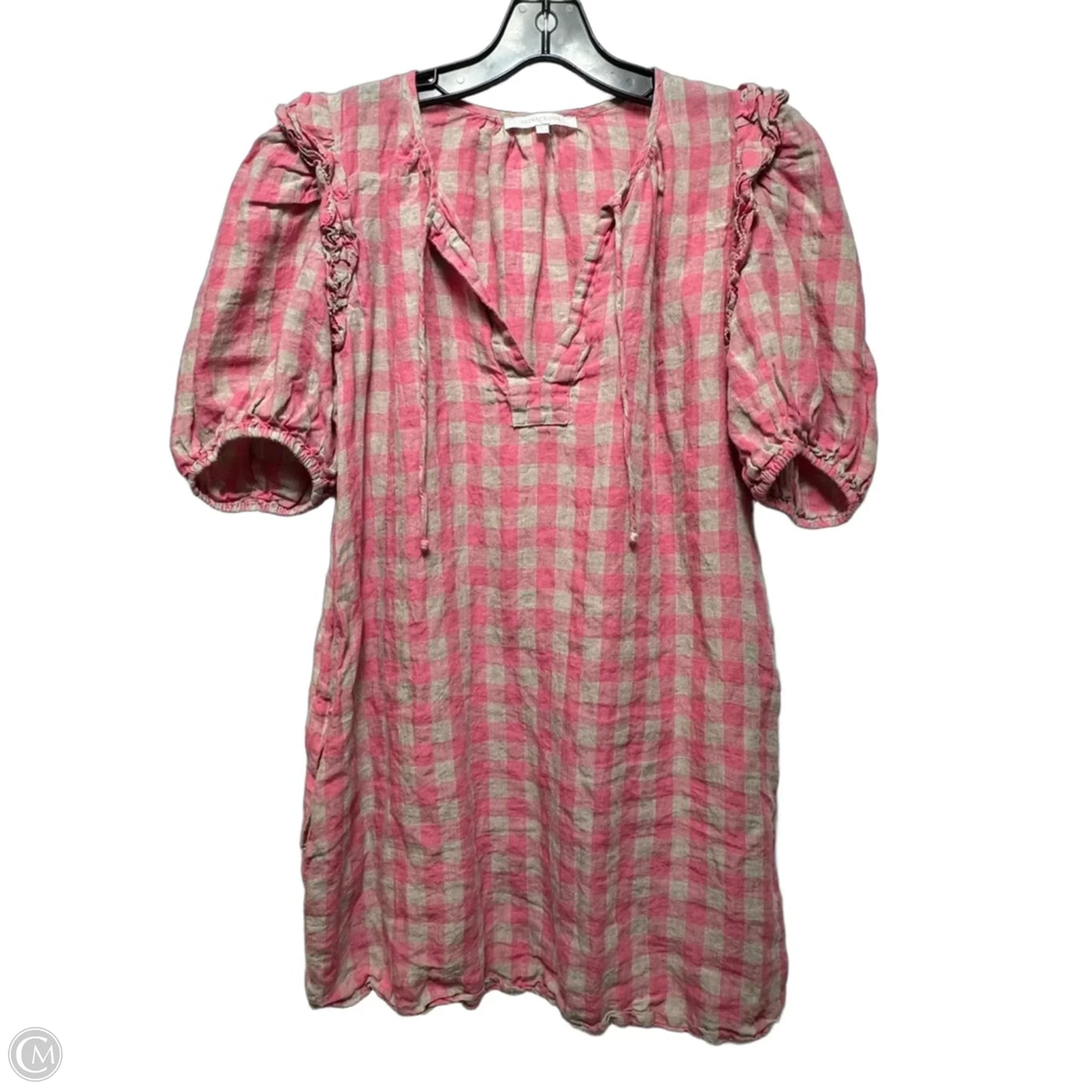 Top Short Sleeve By Olivaceous In Checkered Pattern, Size: L