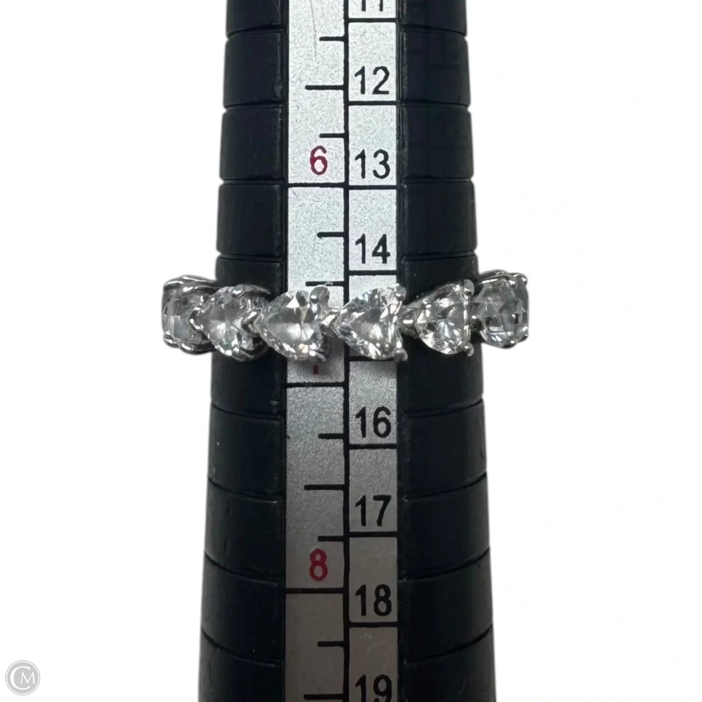 Band of CZ Hearts Ring Sterling Silver By Pandora, Size: 7