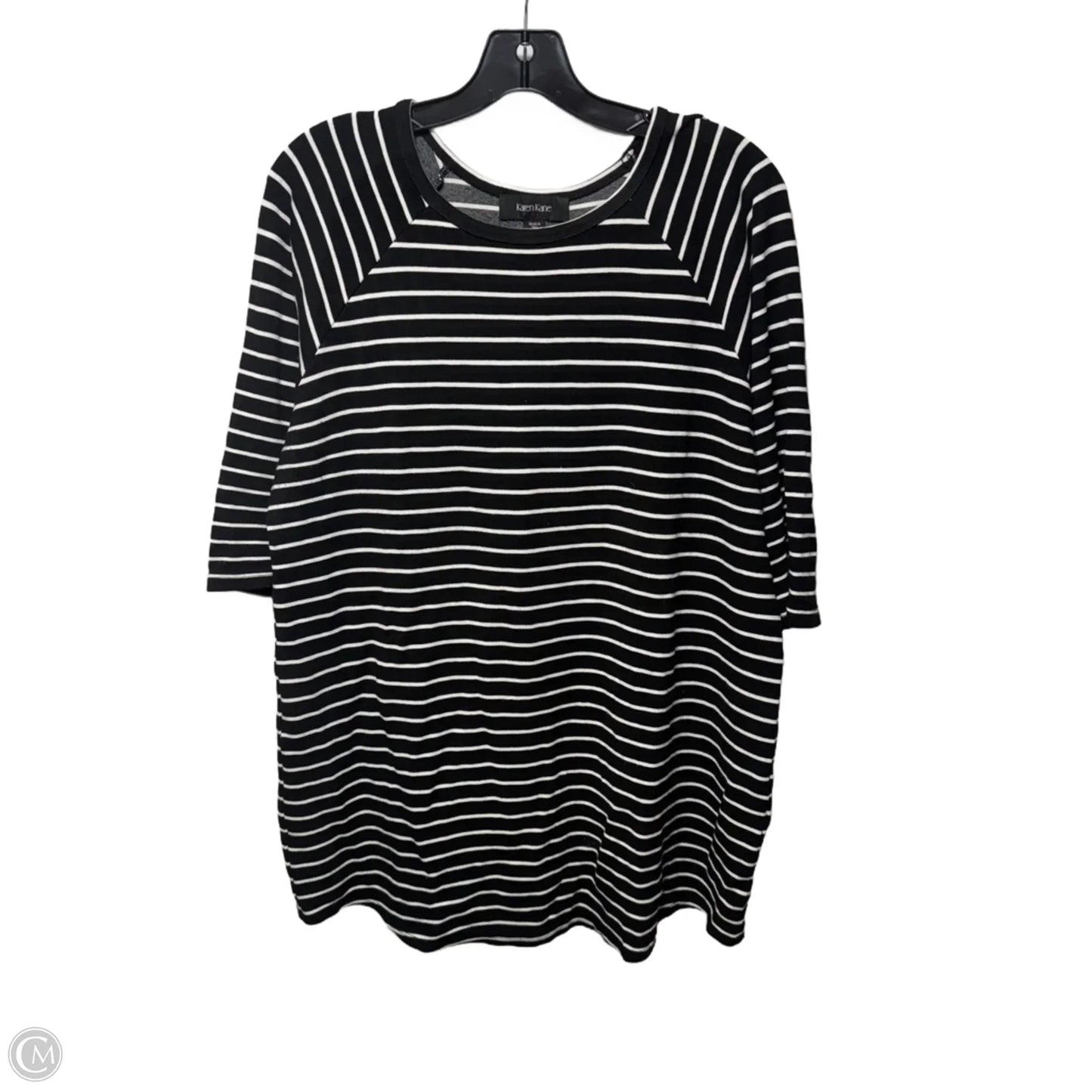 Top 3/4 Sleeve By Karen Kane In Striped Pattern, Size: L