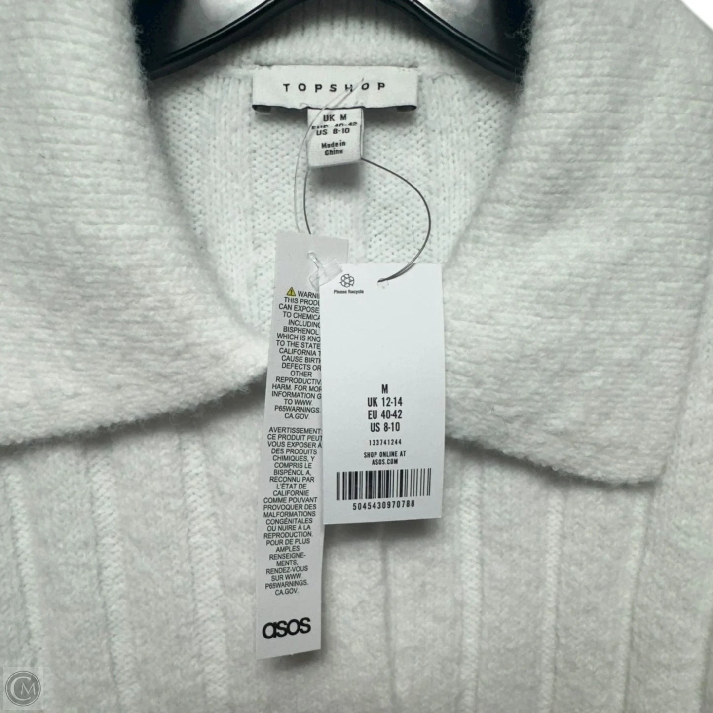 Sweater Cardigan By Top Shop In White, Size: M