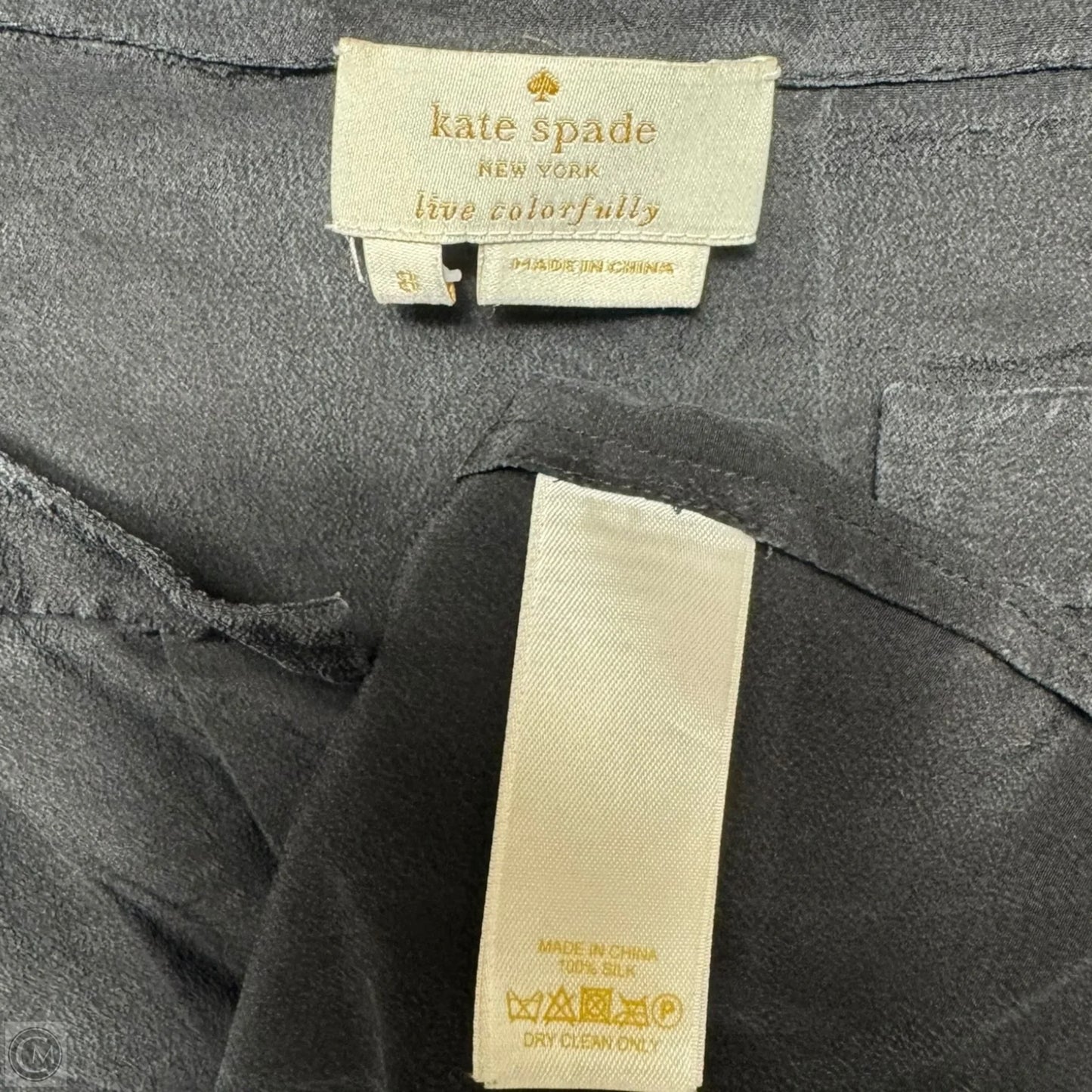 Silk Top Sleeveless Designer By Kate Spade In Black, Size: 8