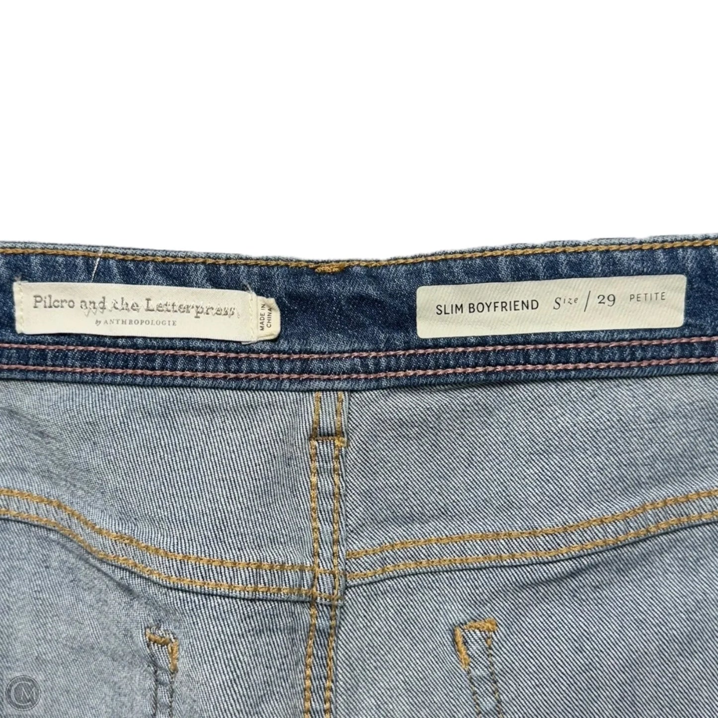 Slim Boyfriend Jeans By Pilcro In Blue Denim, Size: 8/29 Petite