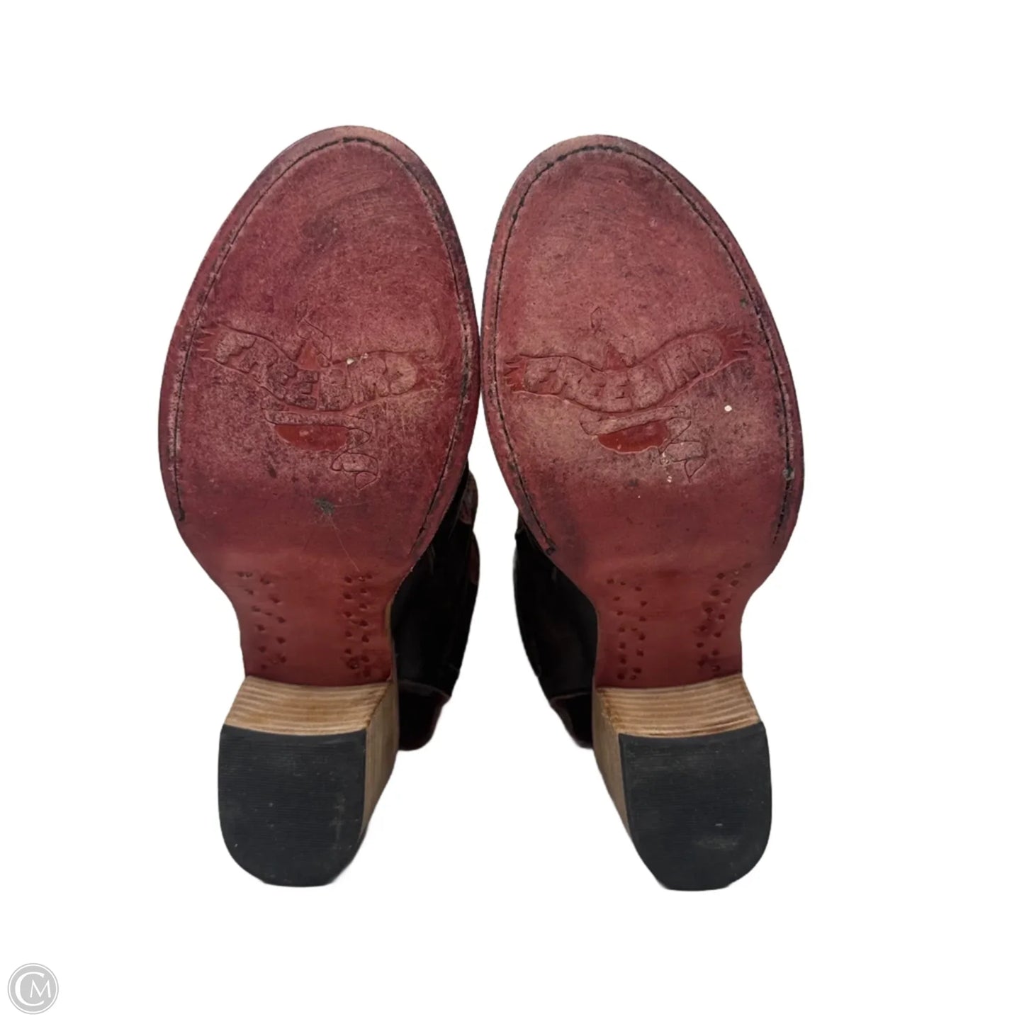 Quail Sandals Heels Block By Freebird In Brown, Size: 8