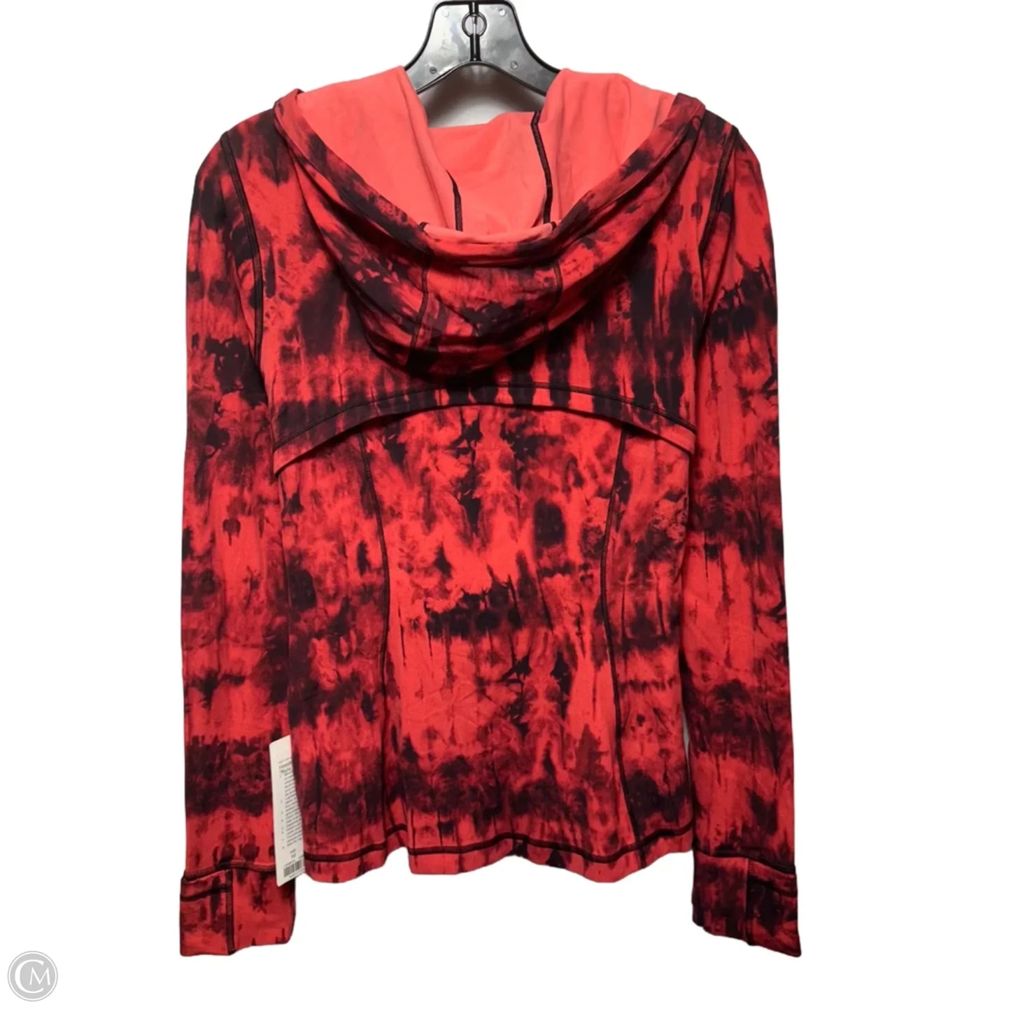 Hooded Define Athletic Jacket By Lululemon In Black & Red, Size: 10