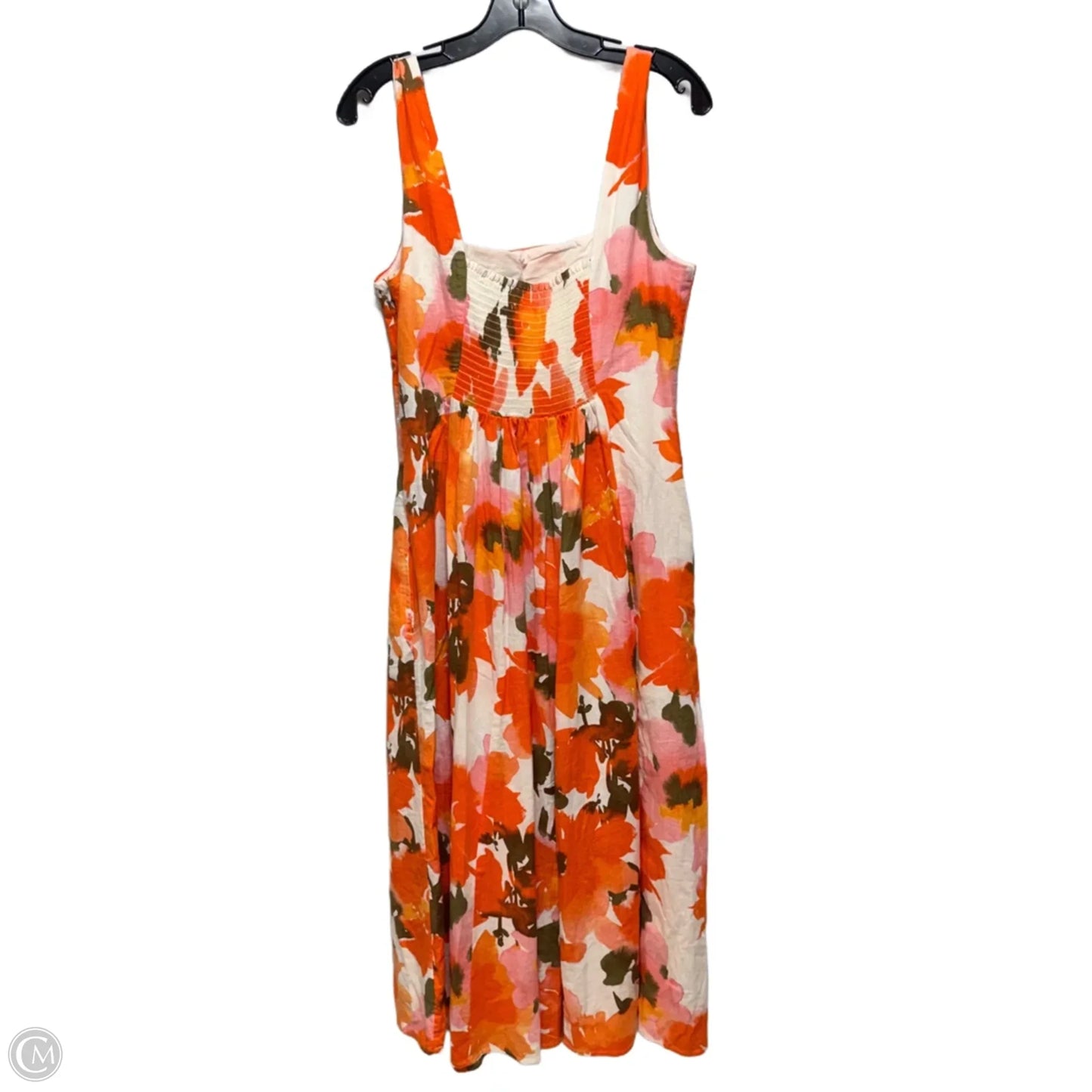 Linen Blend Dress Casual Midi By Joie In Floral Print, Size: 10