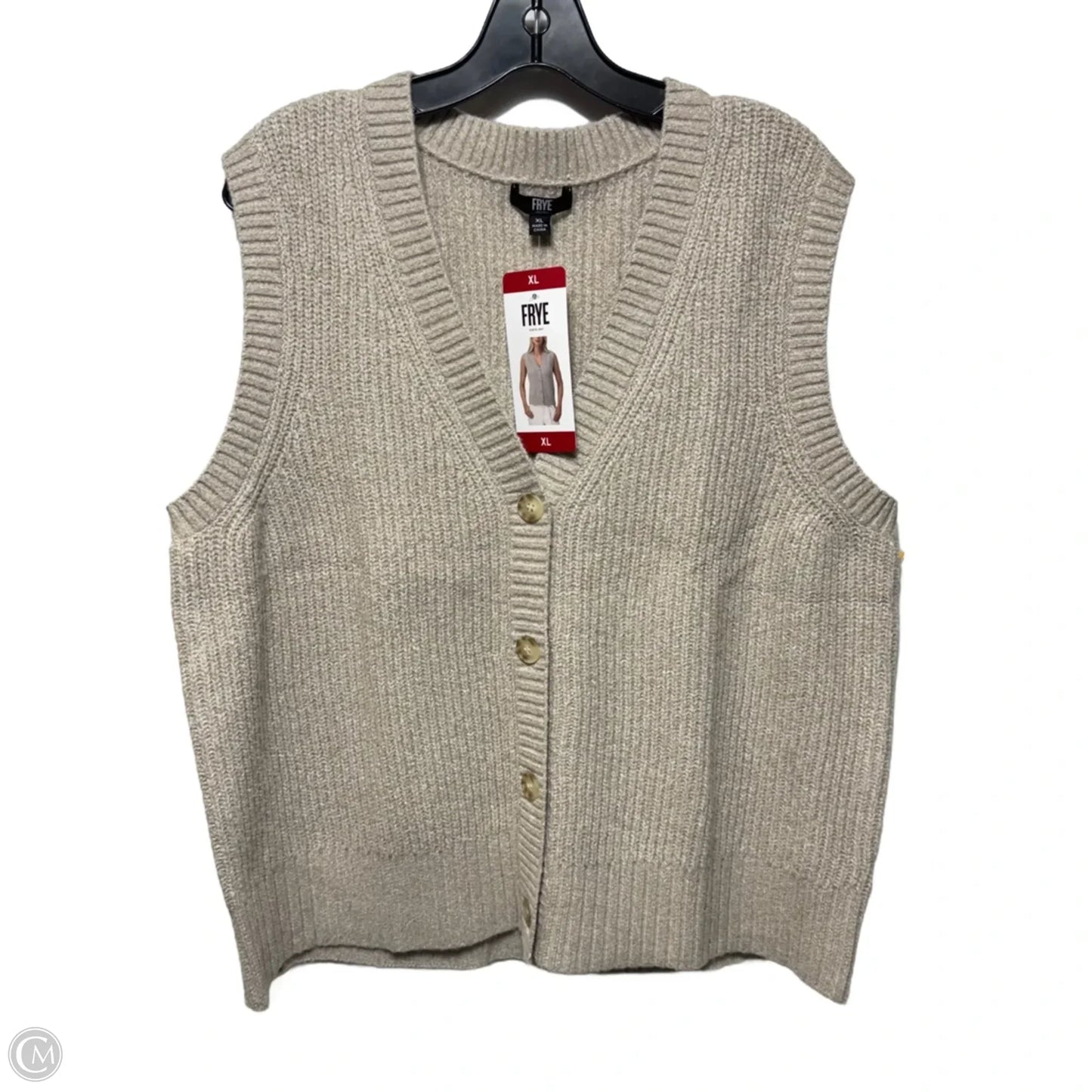 Knit Vest Designer By Frye In Tan, Size: XL