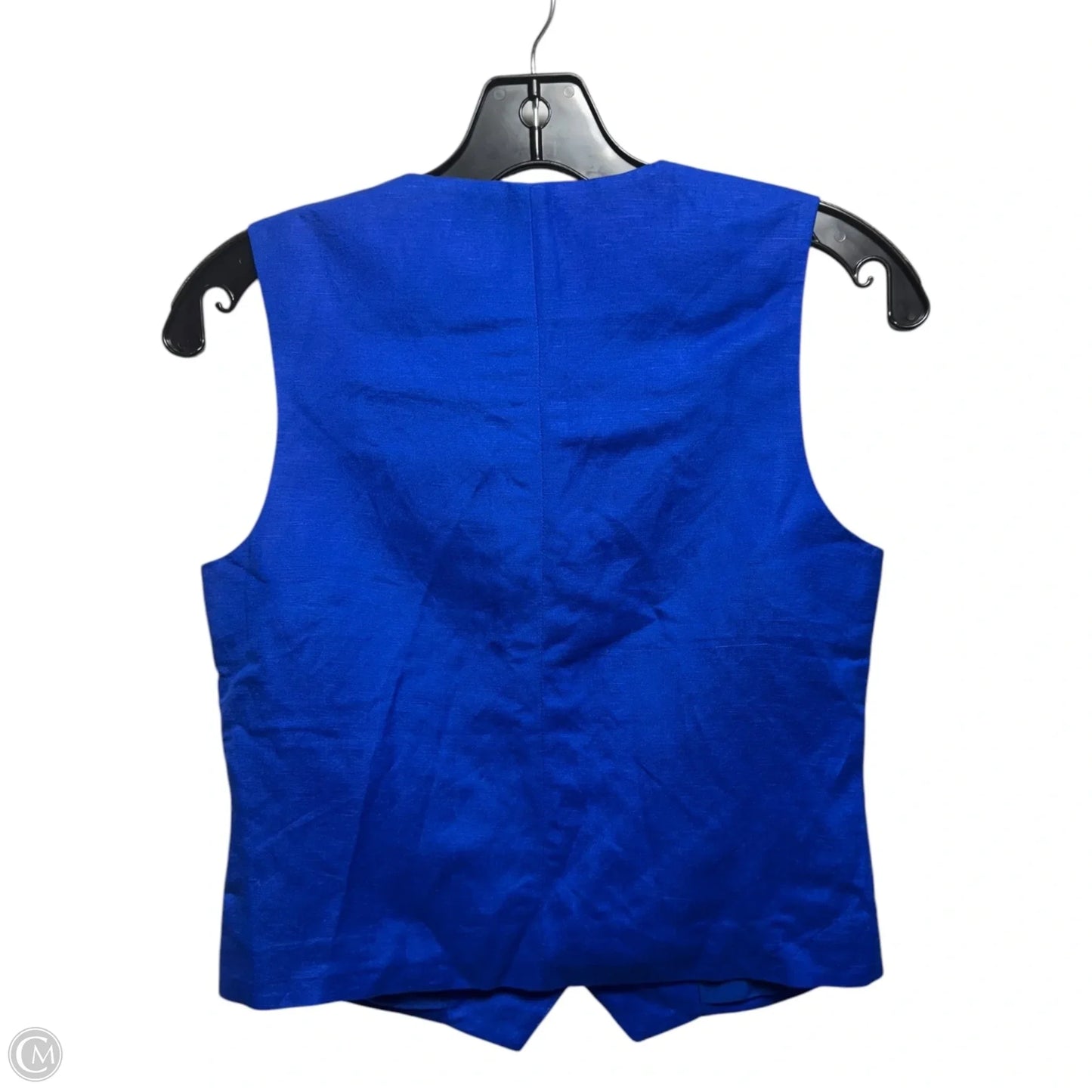 Linen Blend Pocket Vest By Loft In Blue, Size: XXSP