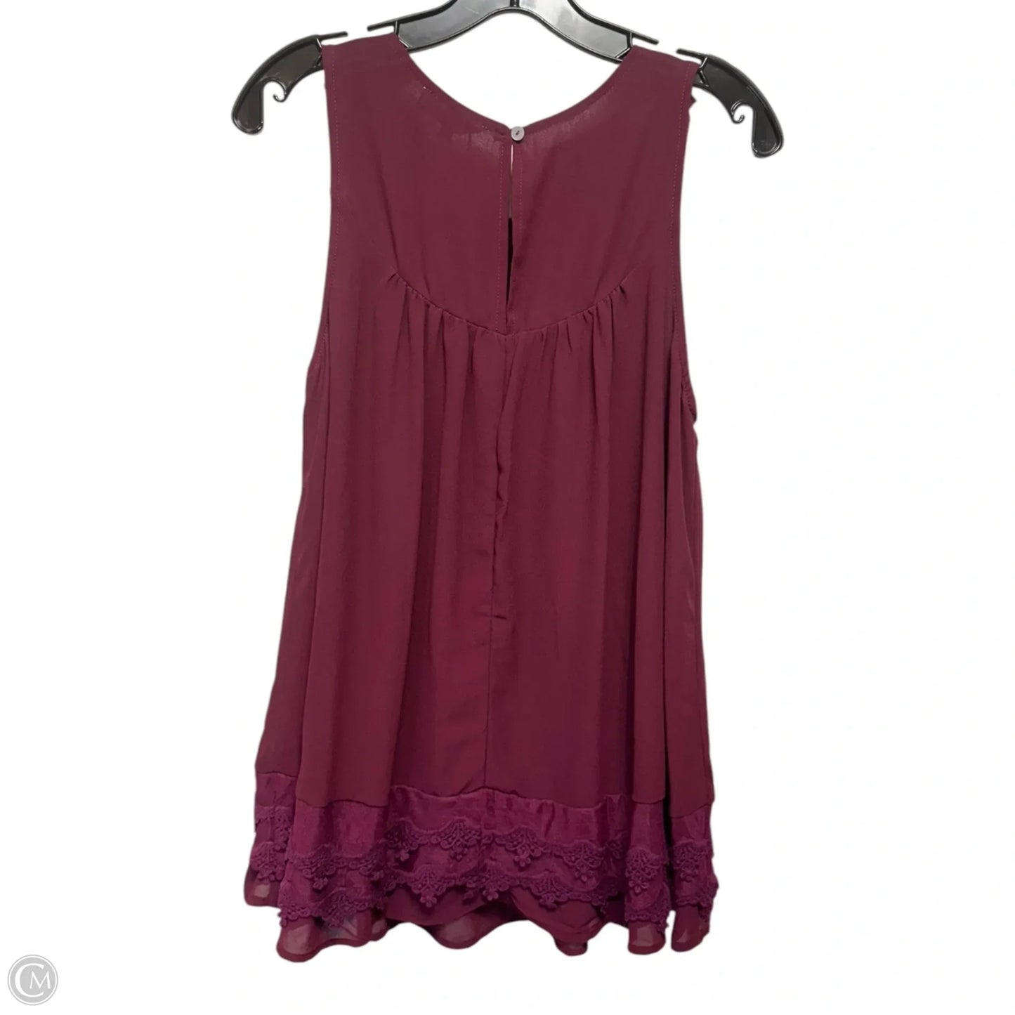 Top Sleeveless By Entro In Maroon, Size: S