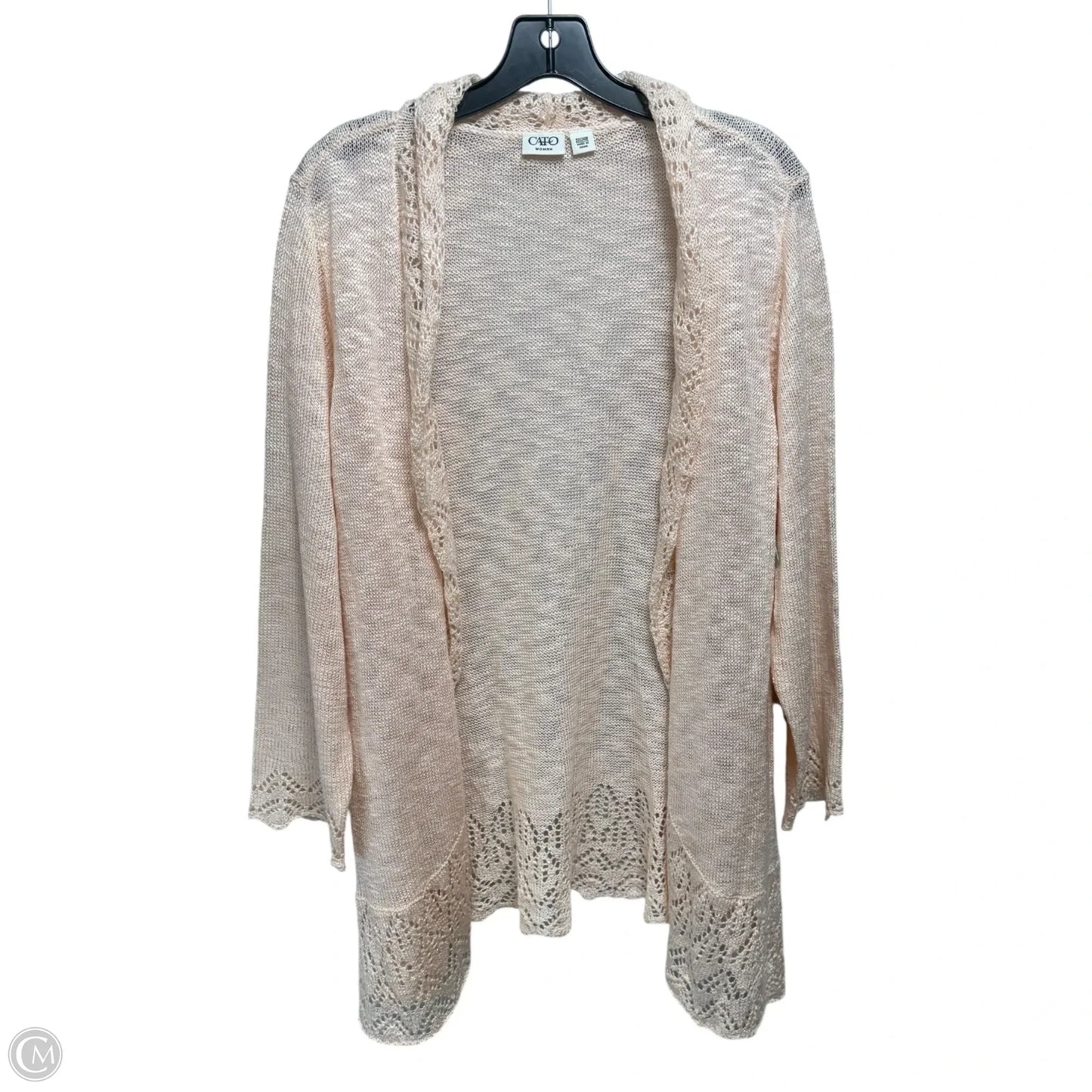 Sweater Cardigan By Cato In Peach, Size: 22