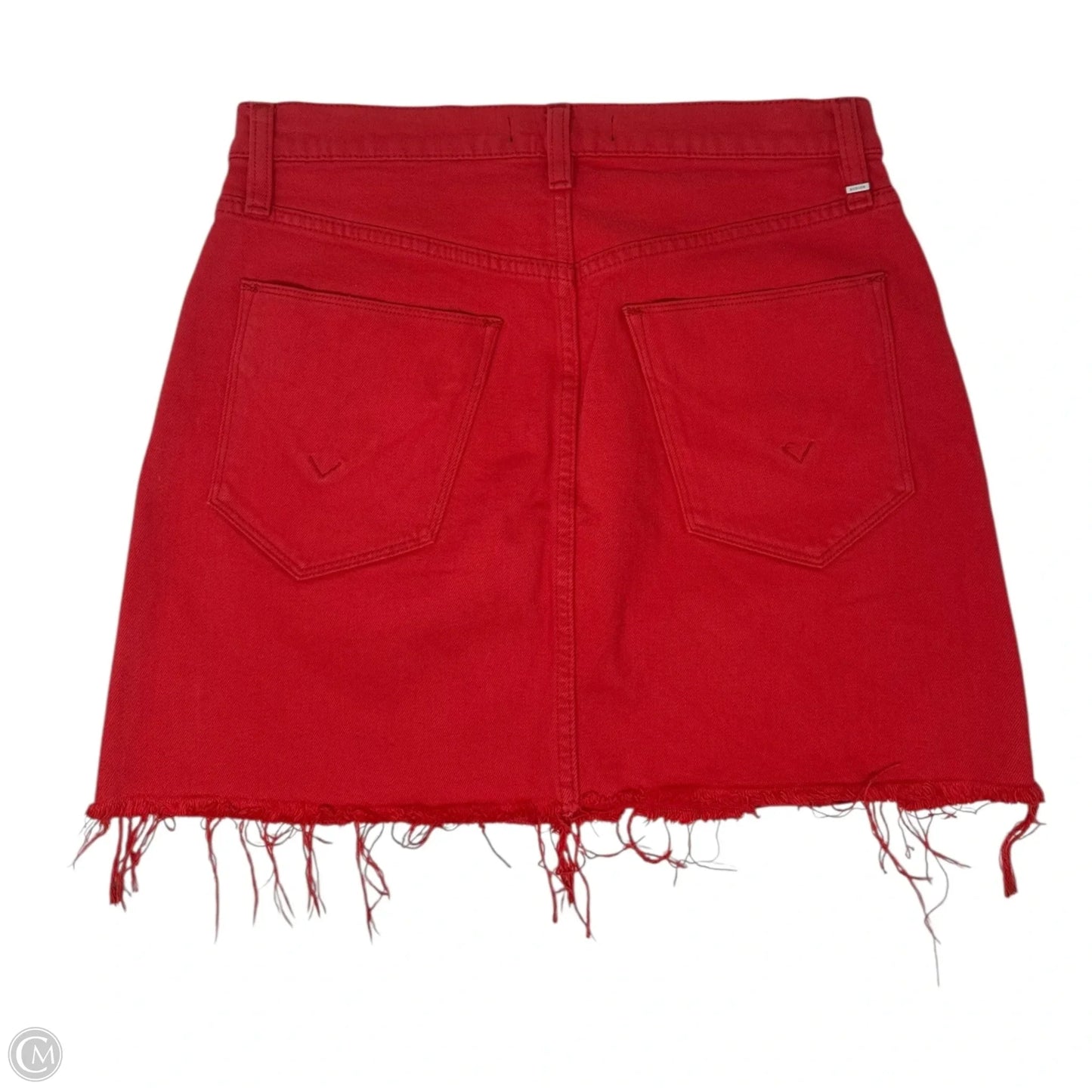 Skirt Mini & Short By Hudson In Red Denim, Size: 6