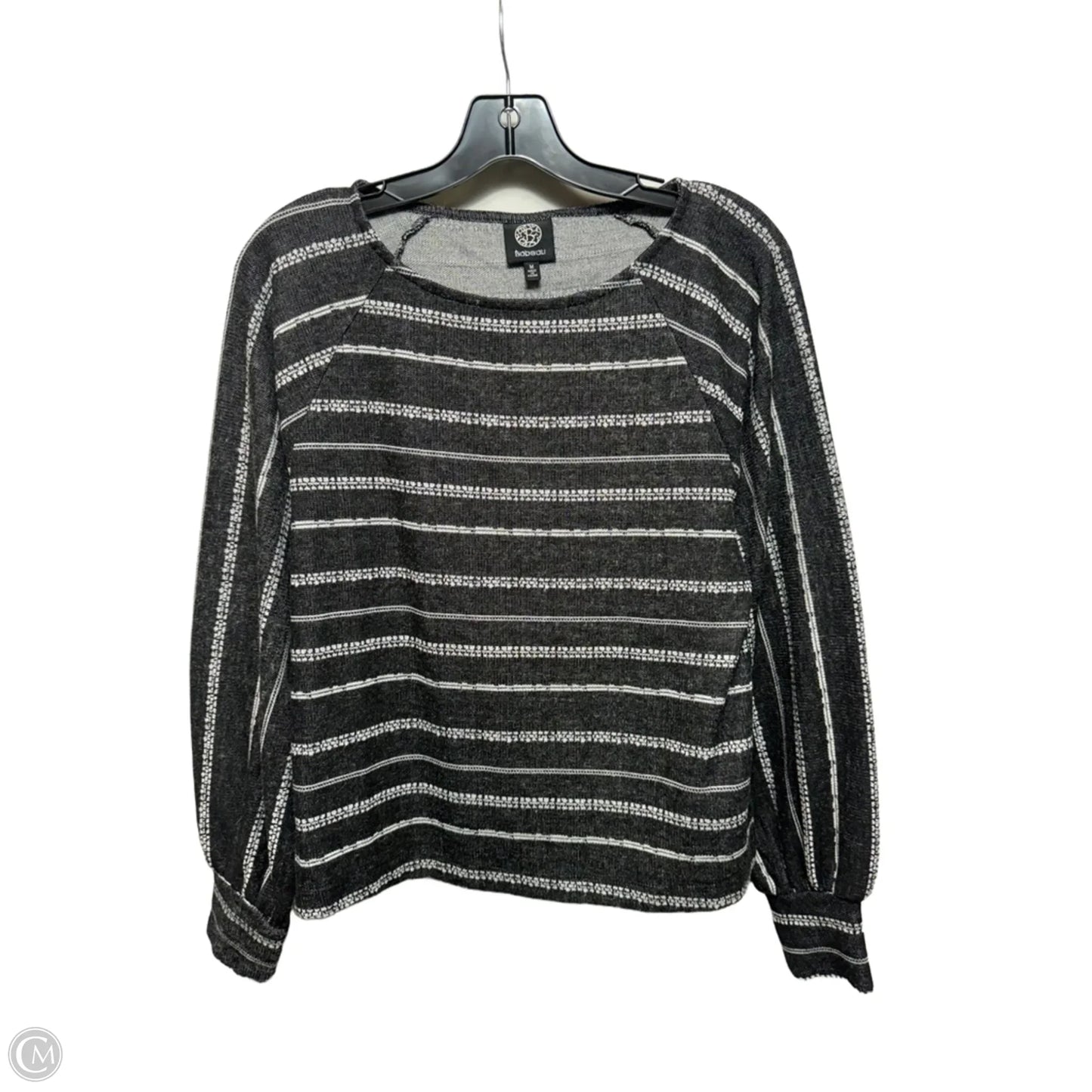 Top Long Sleeve By Bobeau In Striped Pattern, Size: M