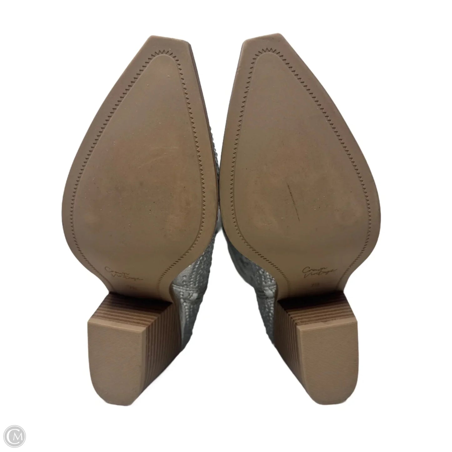 Bedazzled Boots Western By Crown Vintage In Silver, Size: 7