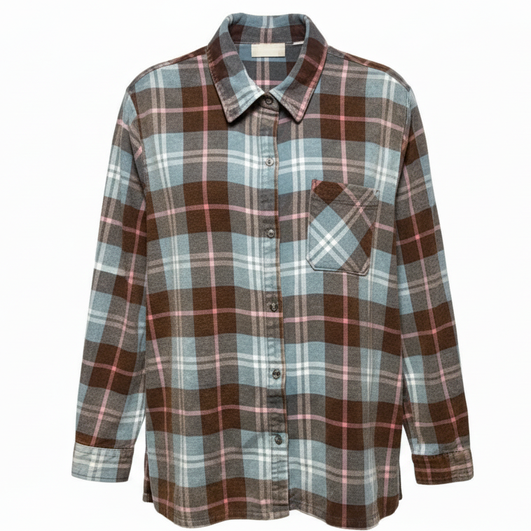 Nashville Flannel Top Long Sleeve By Altard State In Plaid Pattern, Size: S