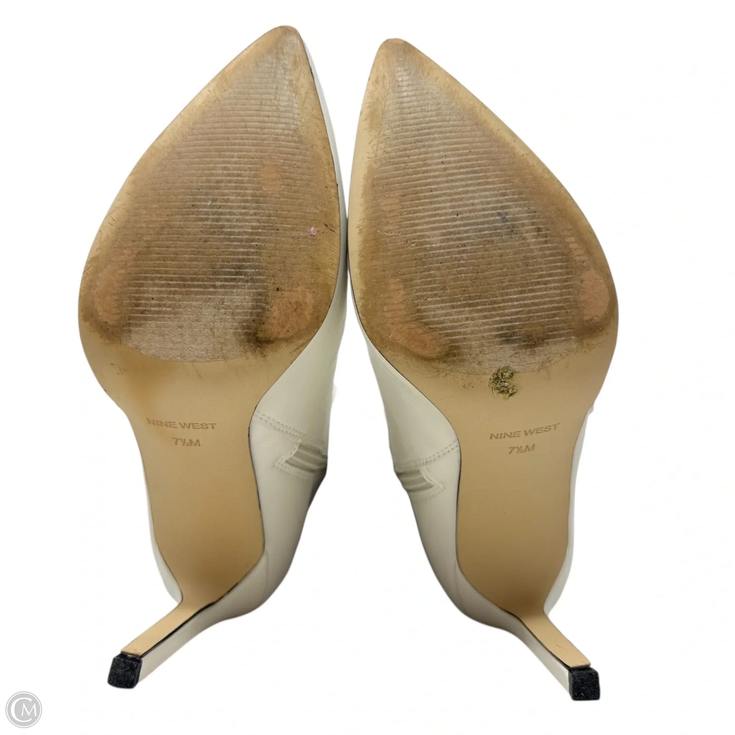 Tries Pointed Toe Ankle Bootie By Nine West In Cream, Size: 7.5