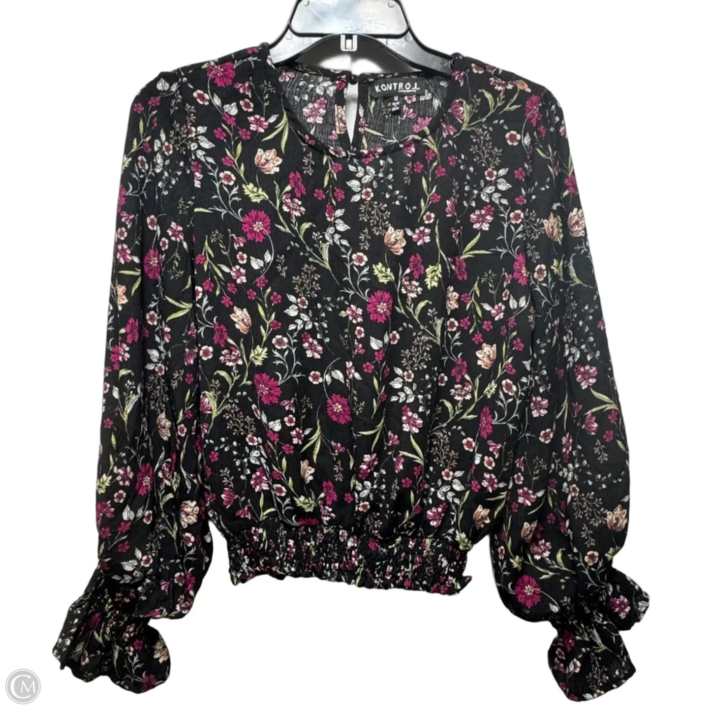 Top Long Sleeve By Kontrol In Floral Print, Size: M