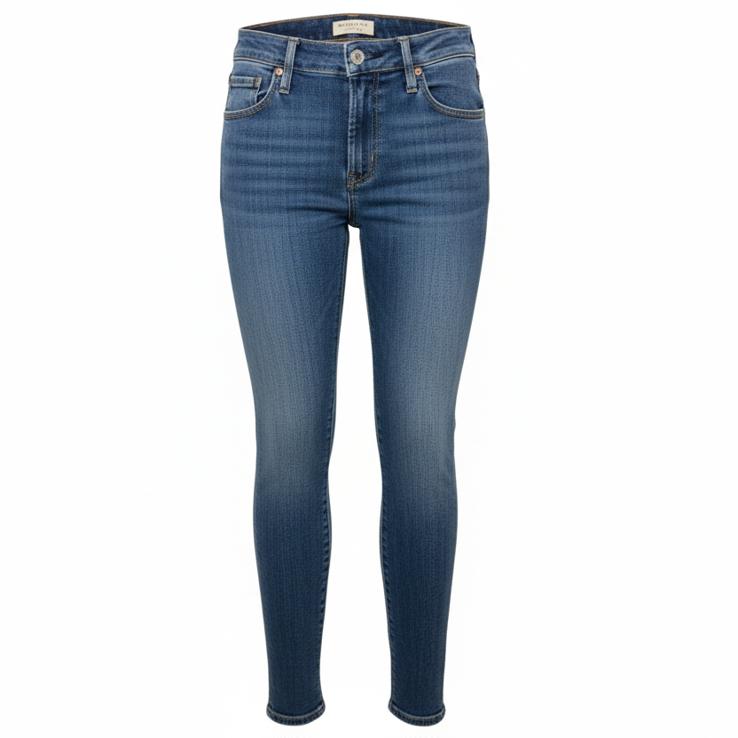 Mid Rise Skinny Jeans Luxury Designer By Burberry In Blue Denim, Size: 6/28