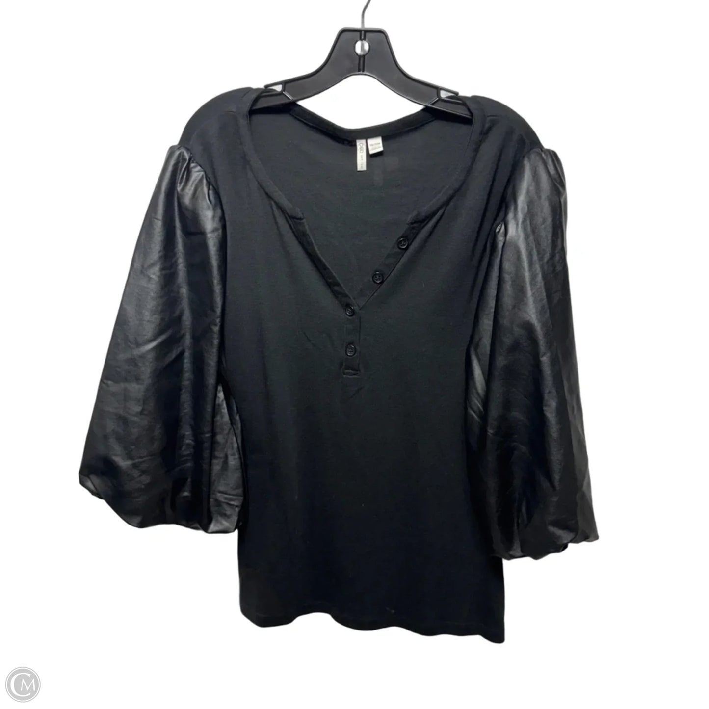 Top Short Sleeve By Cato In Black, Size: 18/20
