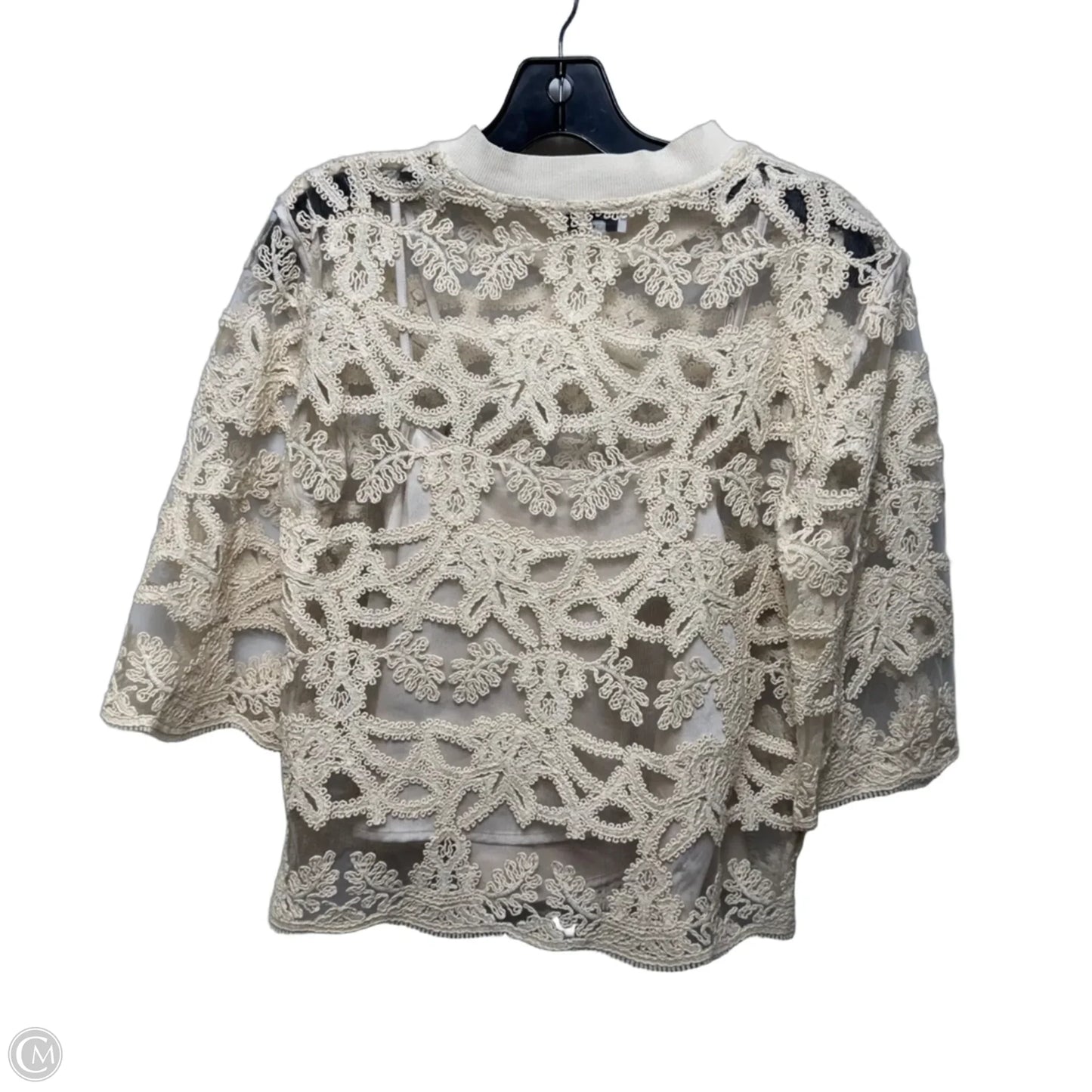Top 2pc Long Sleeve By Current Air In Cream, Size: M