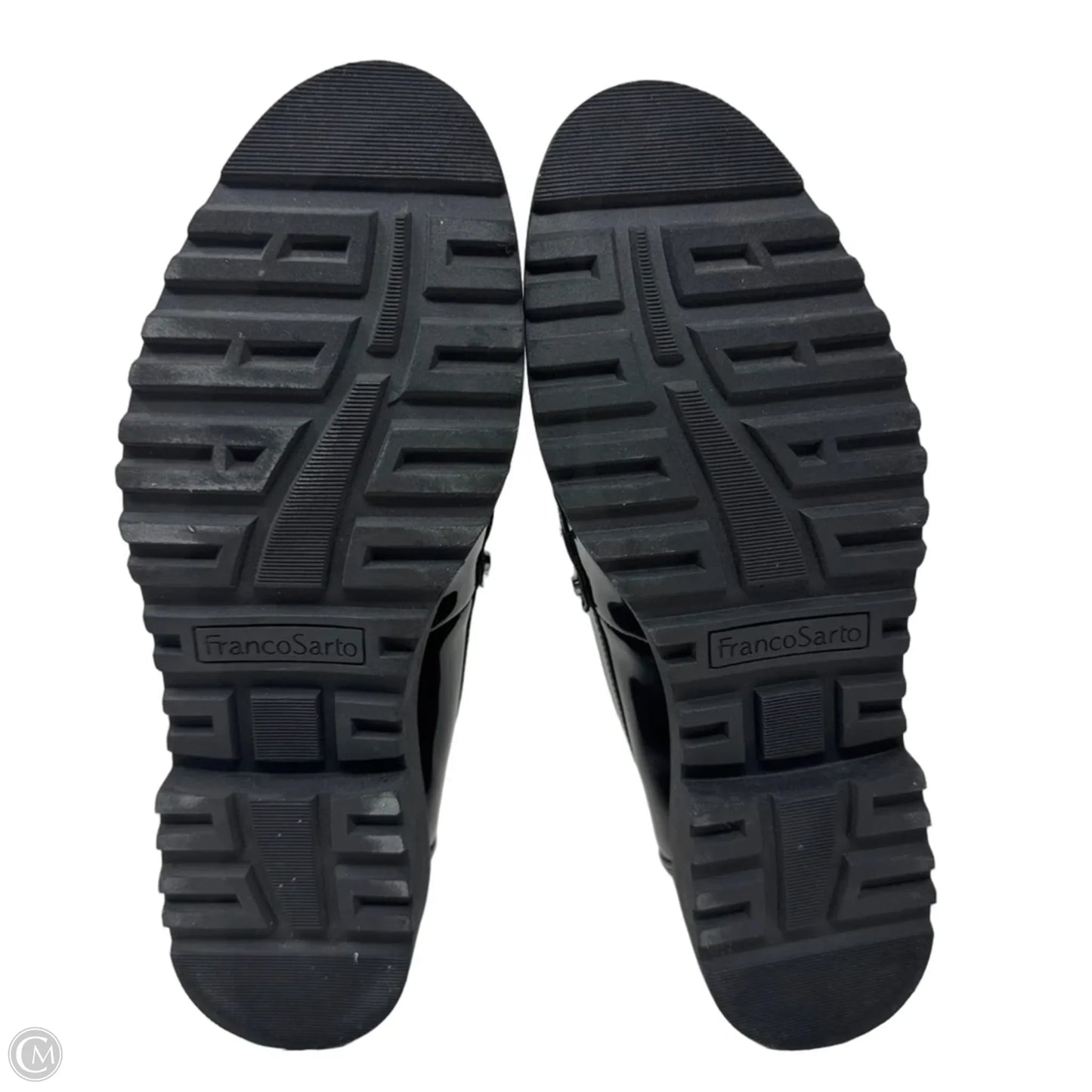Patent Loafer Shoes Flats By Franco Sarto In Black, Size: 6.5