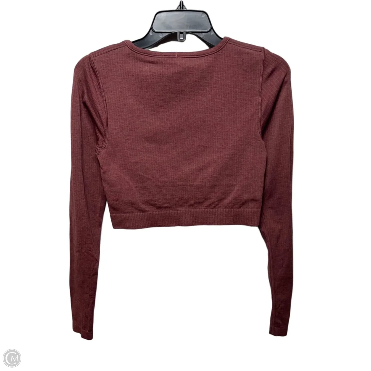 Athletic Crop Top Long Sleeve Crewneck By Lululemon In Red, Size: 6