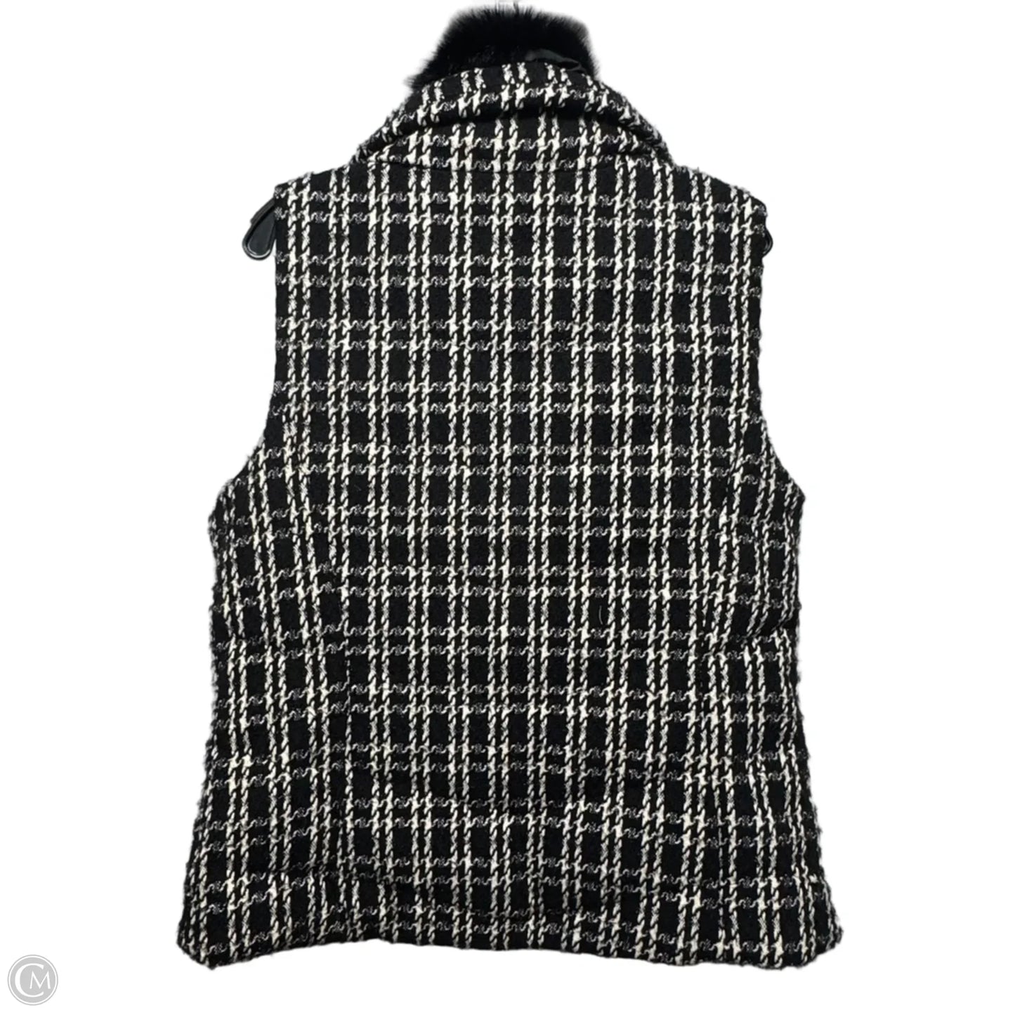 Vest Puffer & Quilted By Talbots In Black & Cream, Size: L