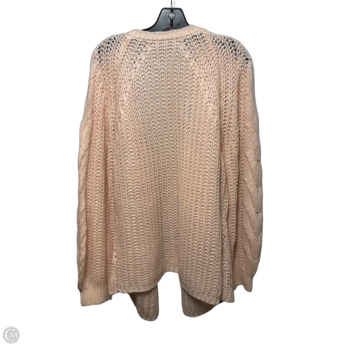Sweater Cardigan By Cato In Peach, Size: 26/28