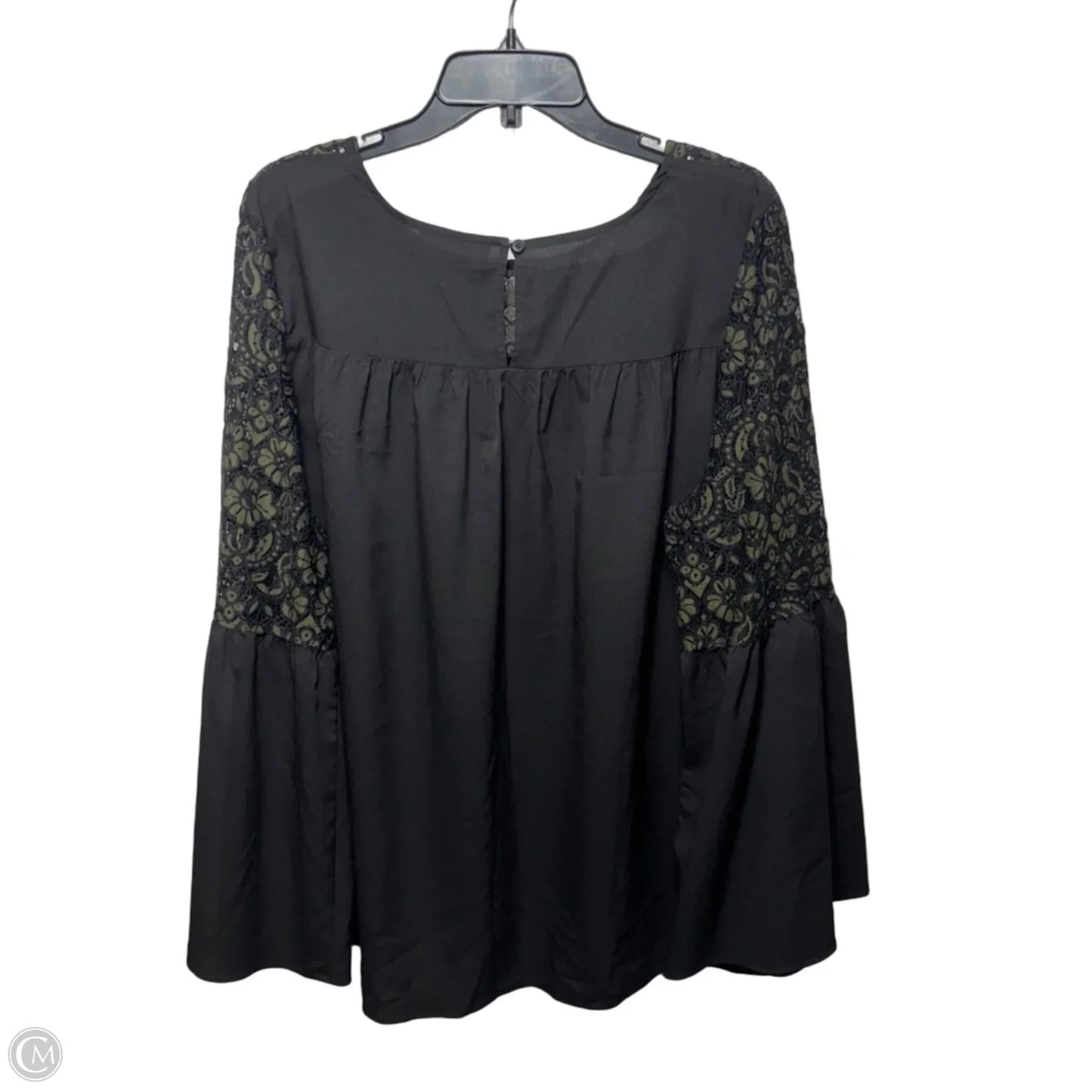 Top Long Sleeve By Lane Bryant In Black & Green, Size: 16