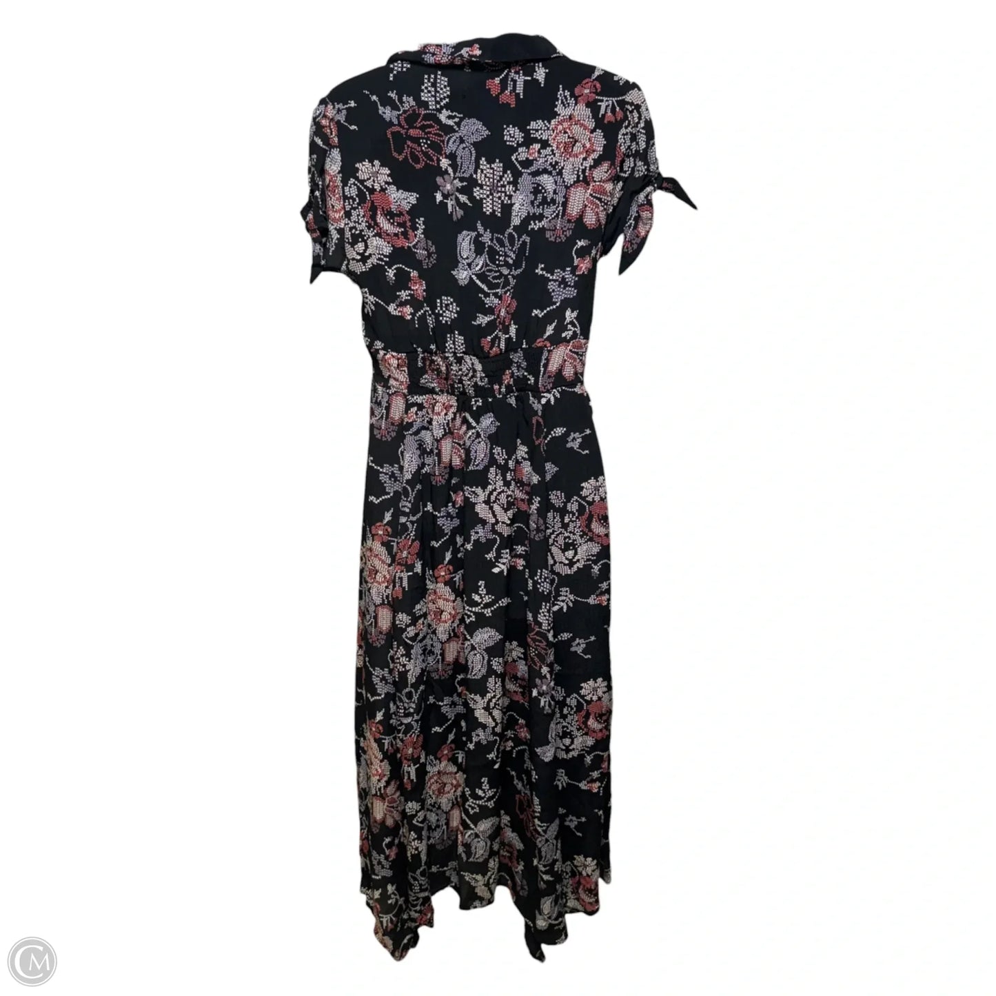Faux Cross Stitch Floral Dress Casual Midi By Urban Outfitters In Floral Print, Size: M