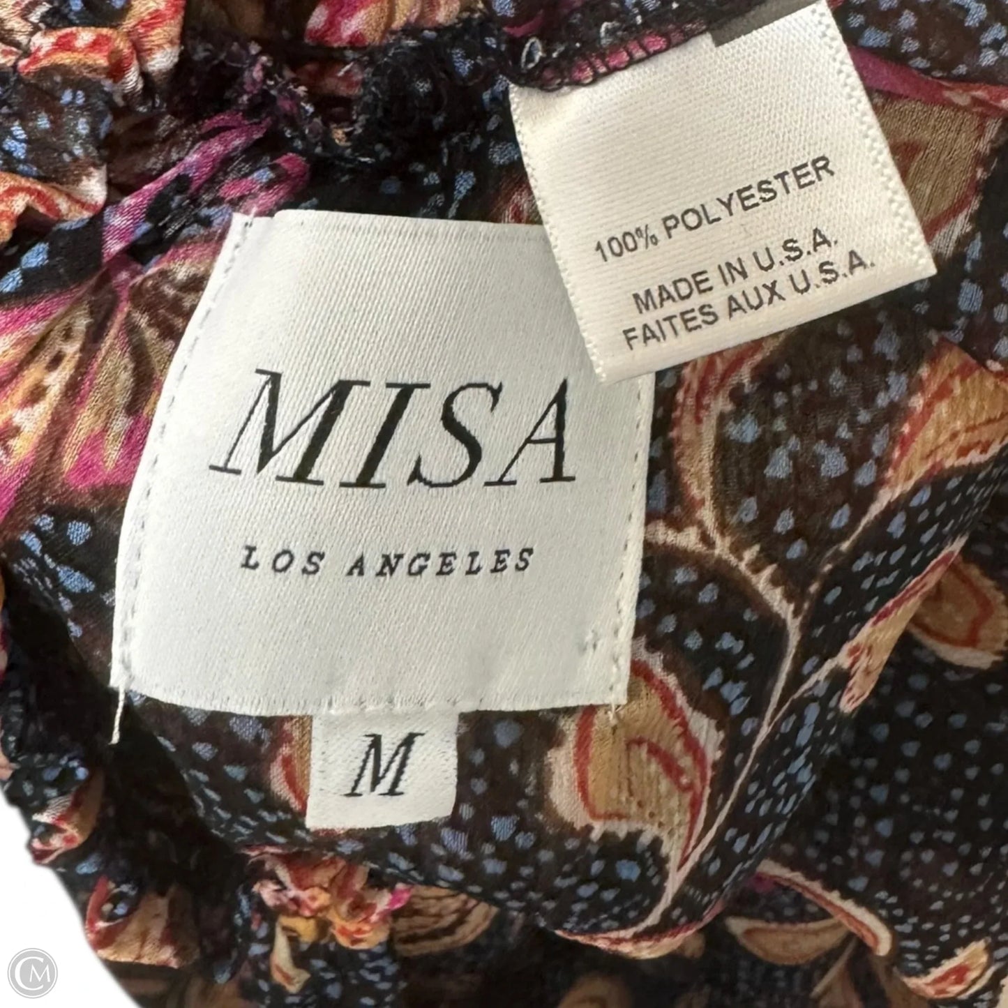 Blouse Long Sleeve Designer By Misa In Paisley Print, Size: M