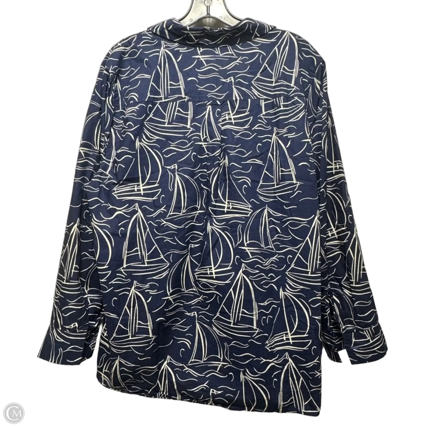 Top Long Sleeve By Talbots In Nautical Print, Size: 2x